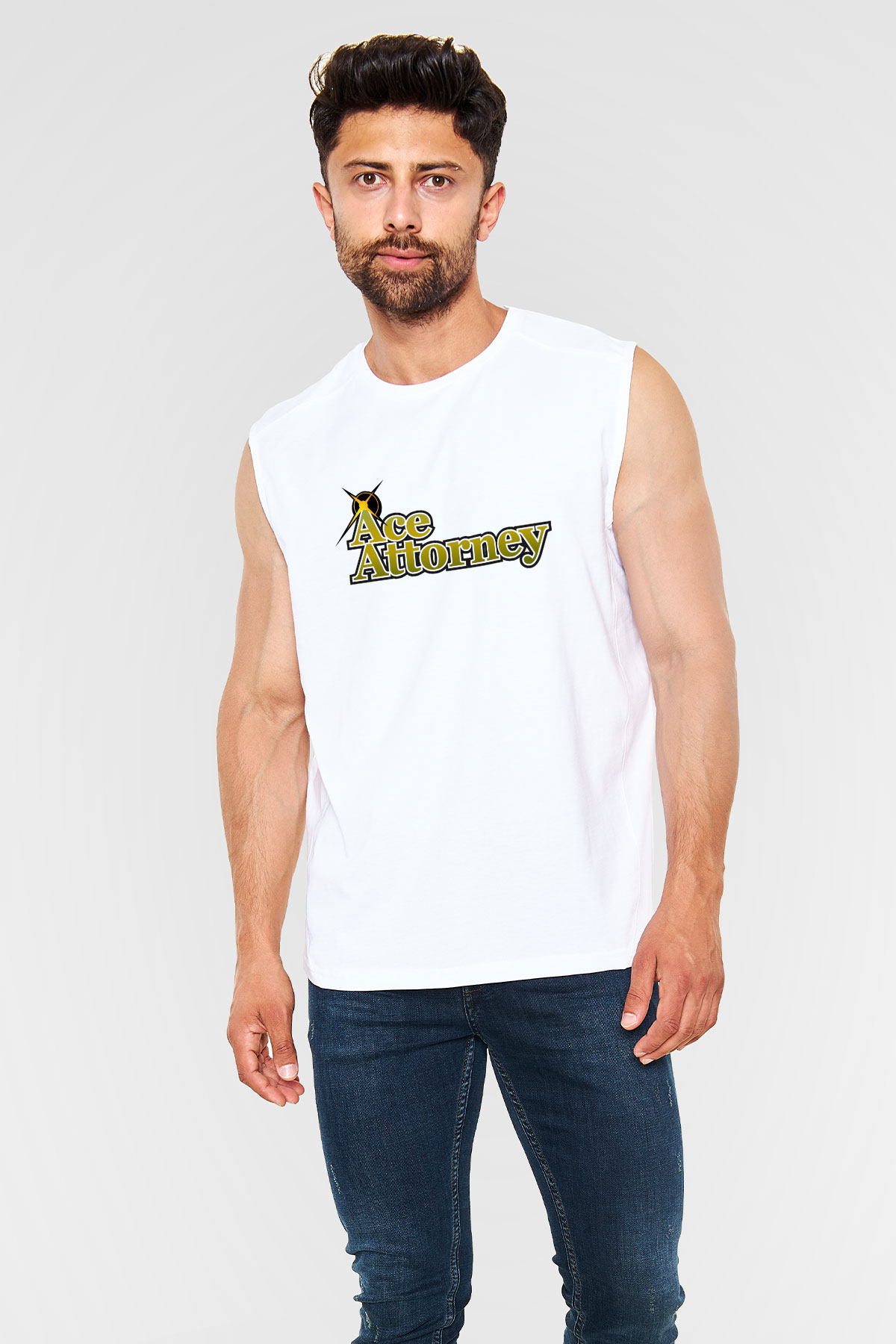 Ace Attorney Beyaz Unisex Kolsuz Tişört