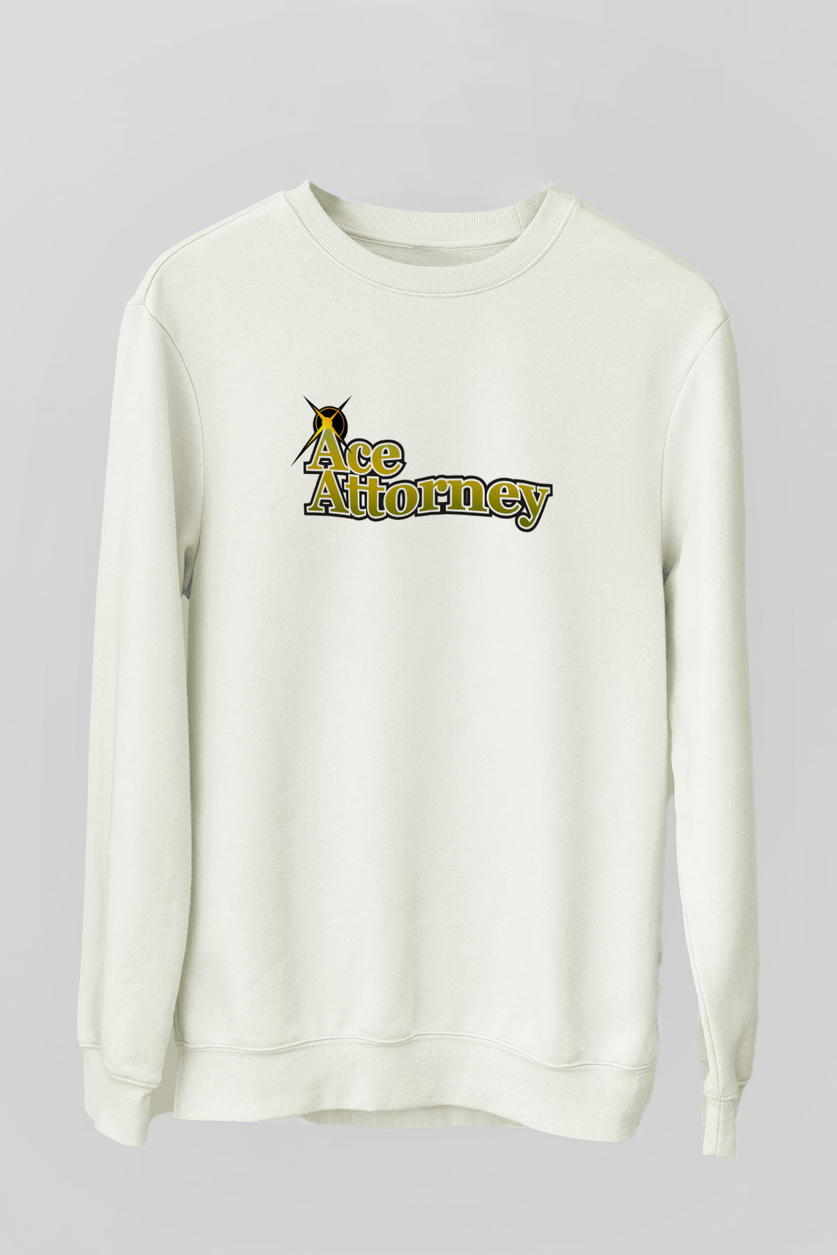 Ace Attorney Beyaz Unisex Sweatshirt