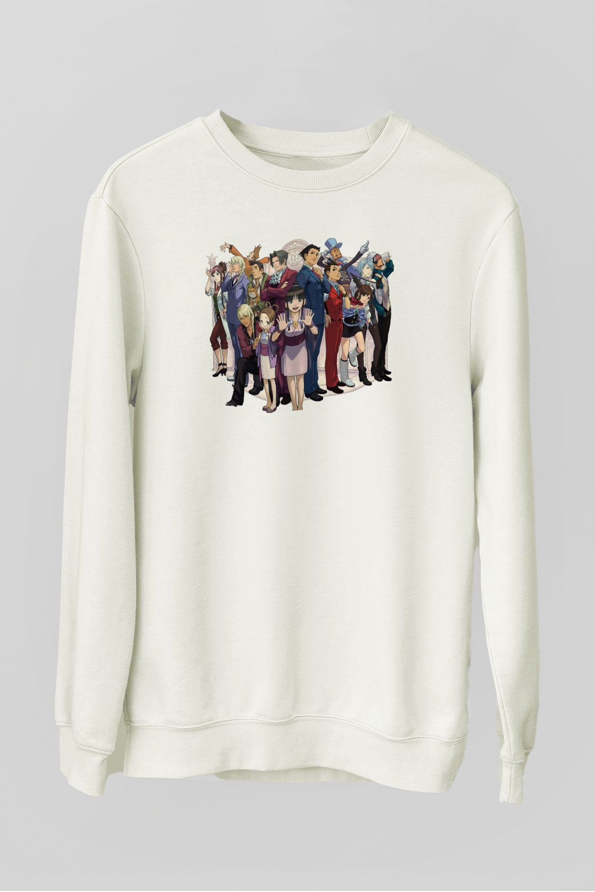 Ace Attorney Beyaz Unisex Sweatshirt