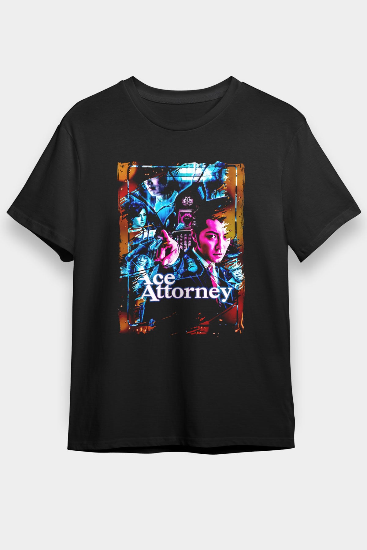 Ace Attorney Siyah Unisex Tişört T-Shirt