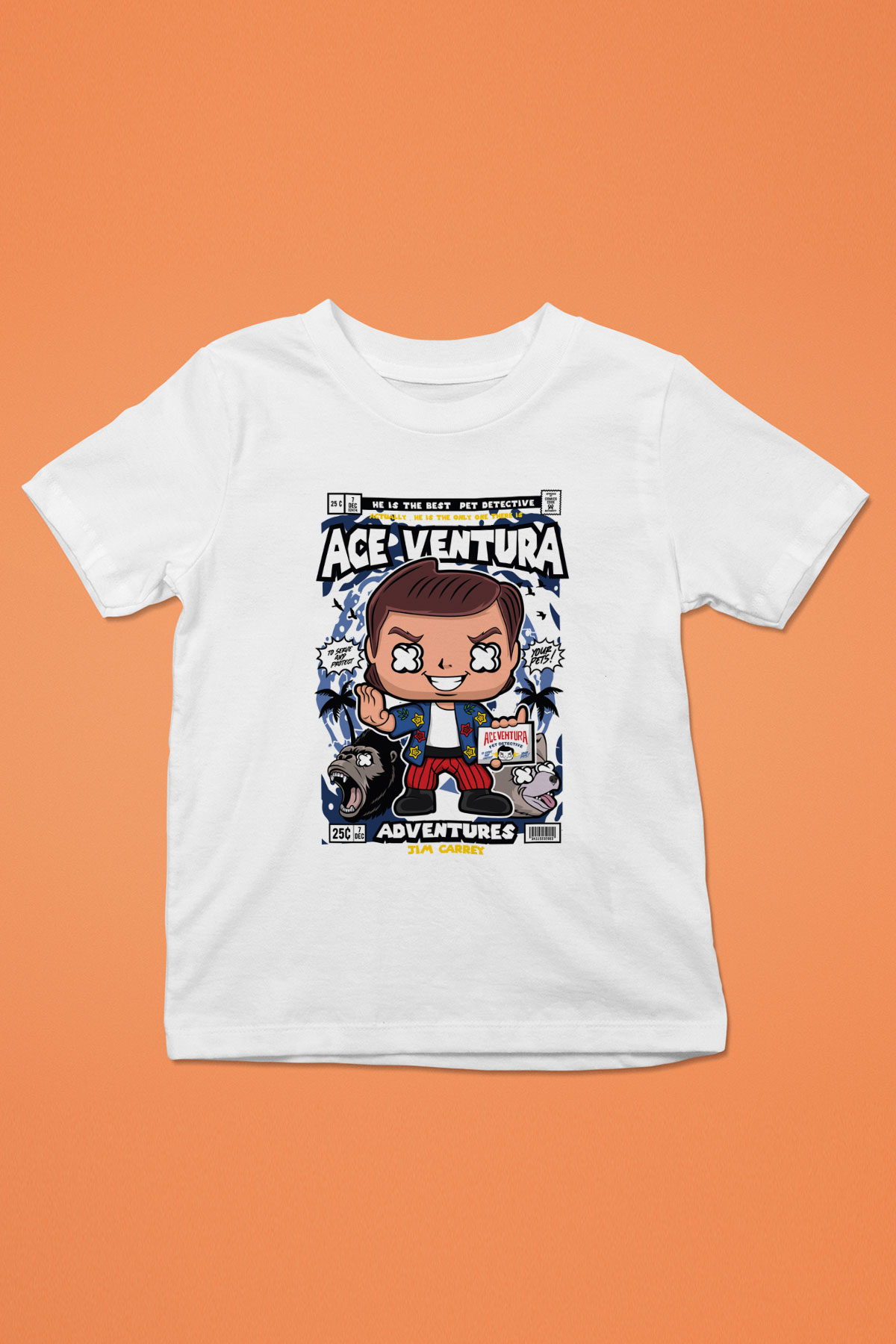 Ace Ventura Baskılı Unisex Beyaz Çocuk Tişört