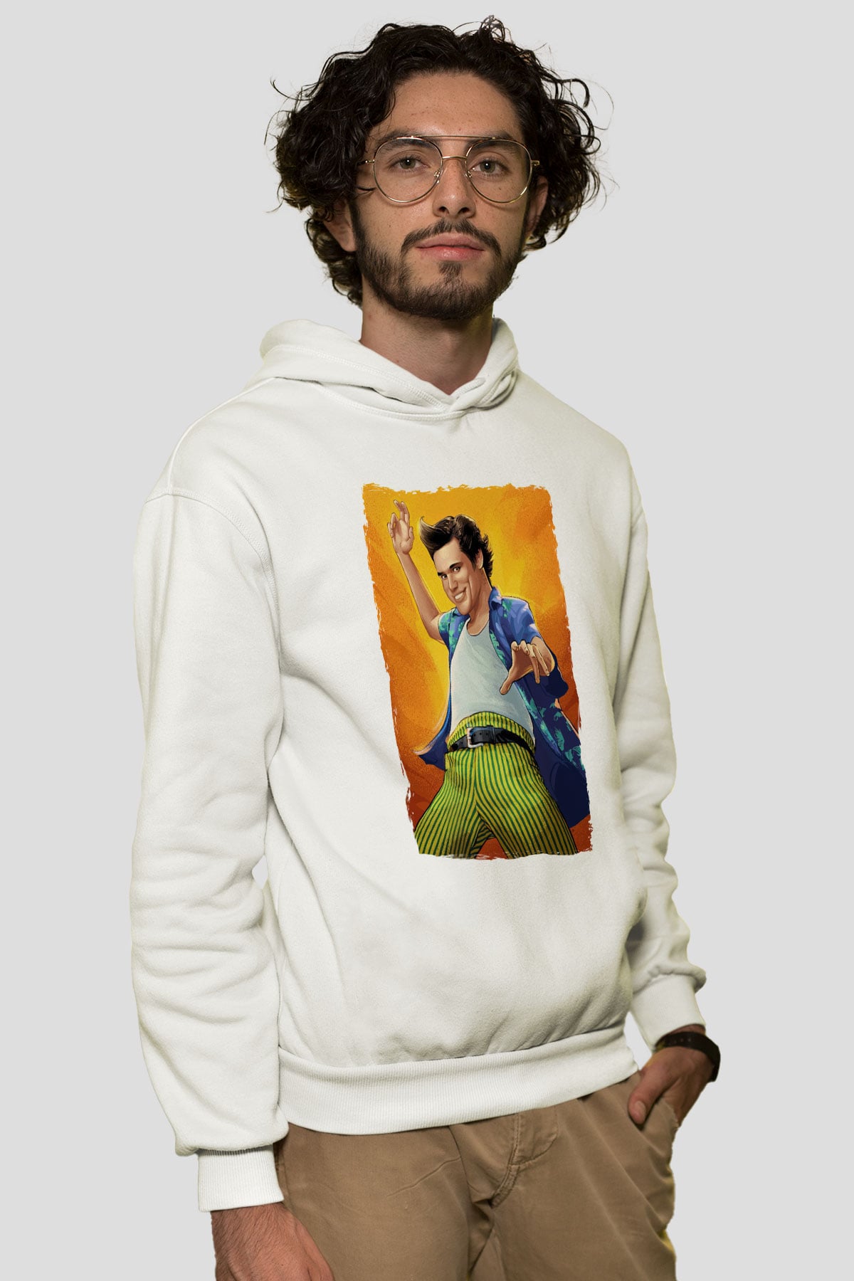 Ace Ventura Beyaz Unisex Hoodie