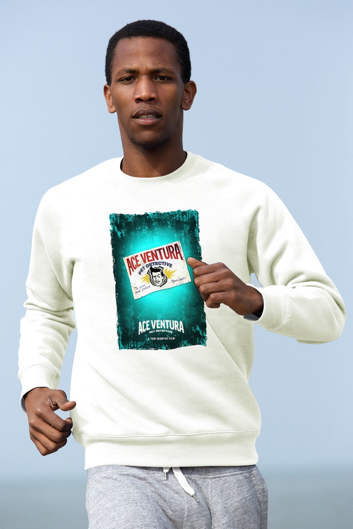 Ace Ventura Beyaz Unisex  Sweatshirt