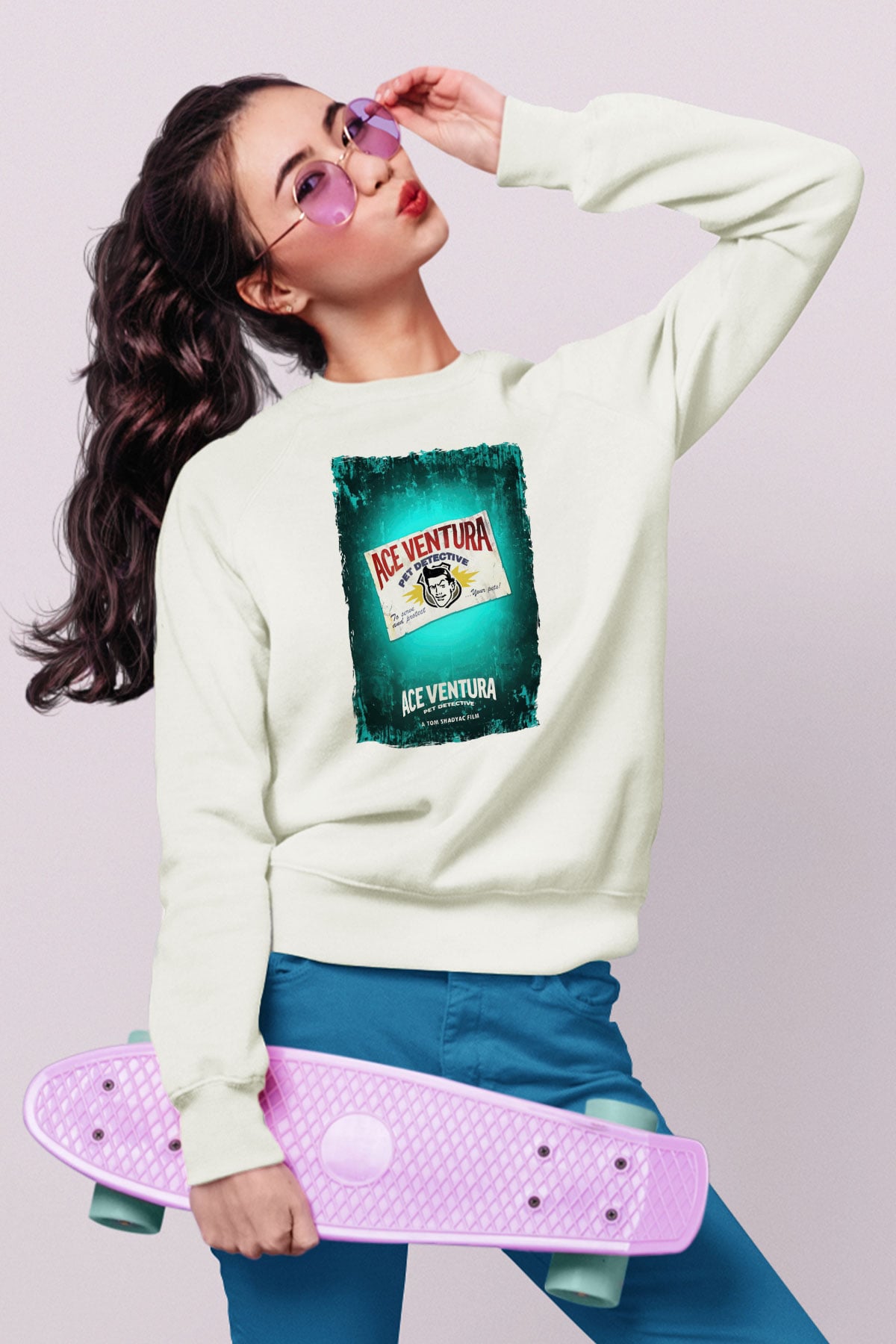 Ace Ventura Beyaz Unisex  Sweatshirt