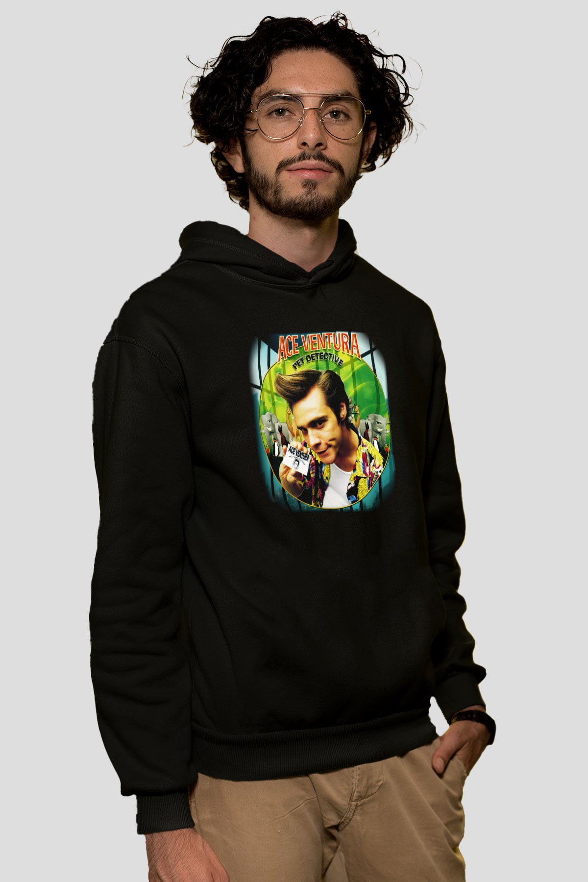 Ace Ventura Siyah Unisex Kapüşonlu Sweatshirt