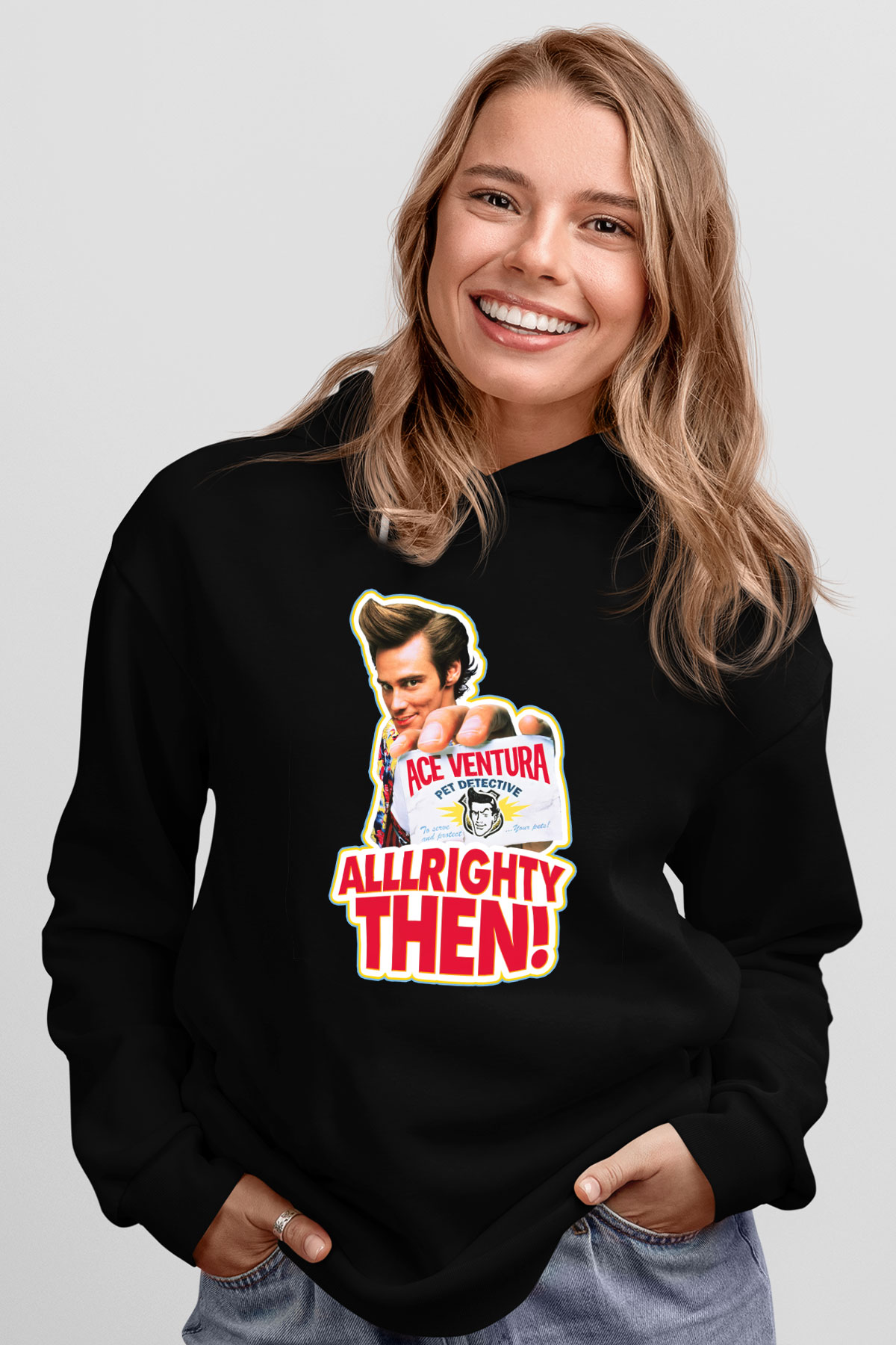 Ace Ventura Siyah Unisex Kapüşonlu Sweatshirt