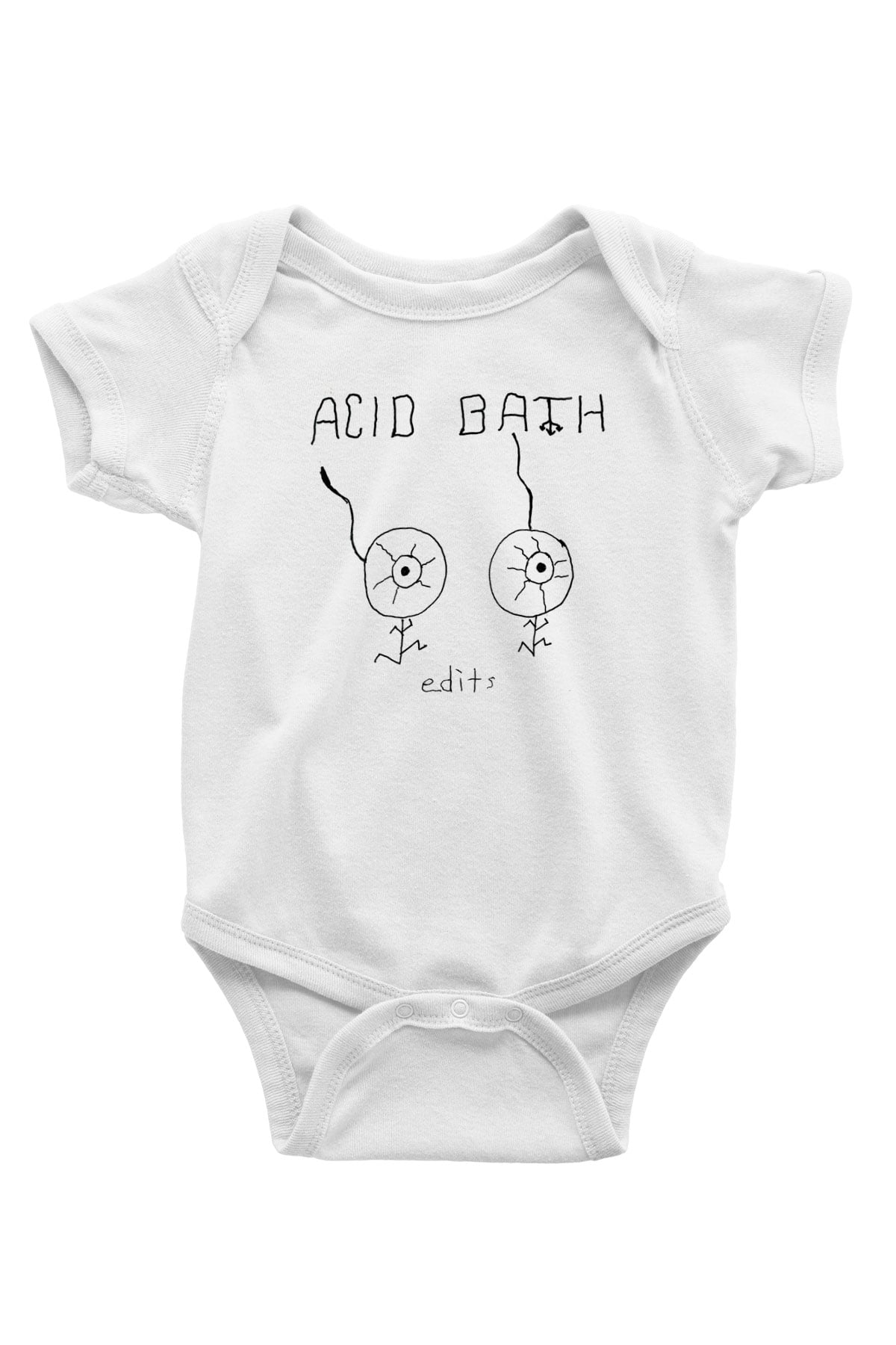 Acid Bath Baskılı Beyaz Unisex Bebek Body - Zıbın