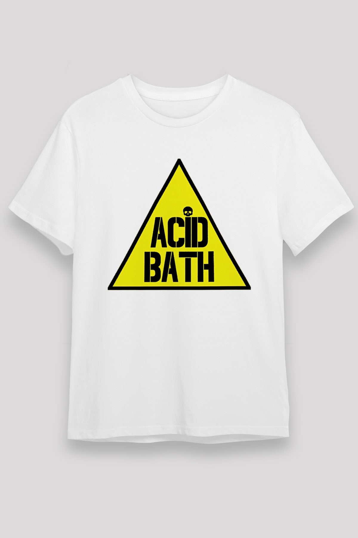 Acid Bath Baskılı Unisex Beyaz Tişört - Tshirt