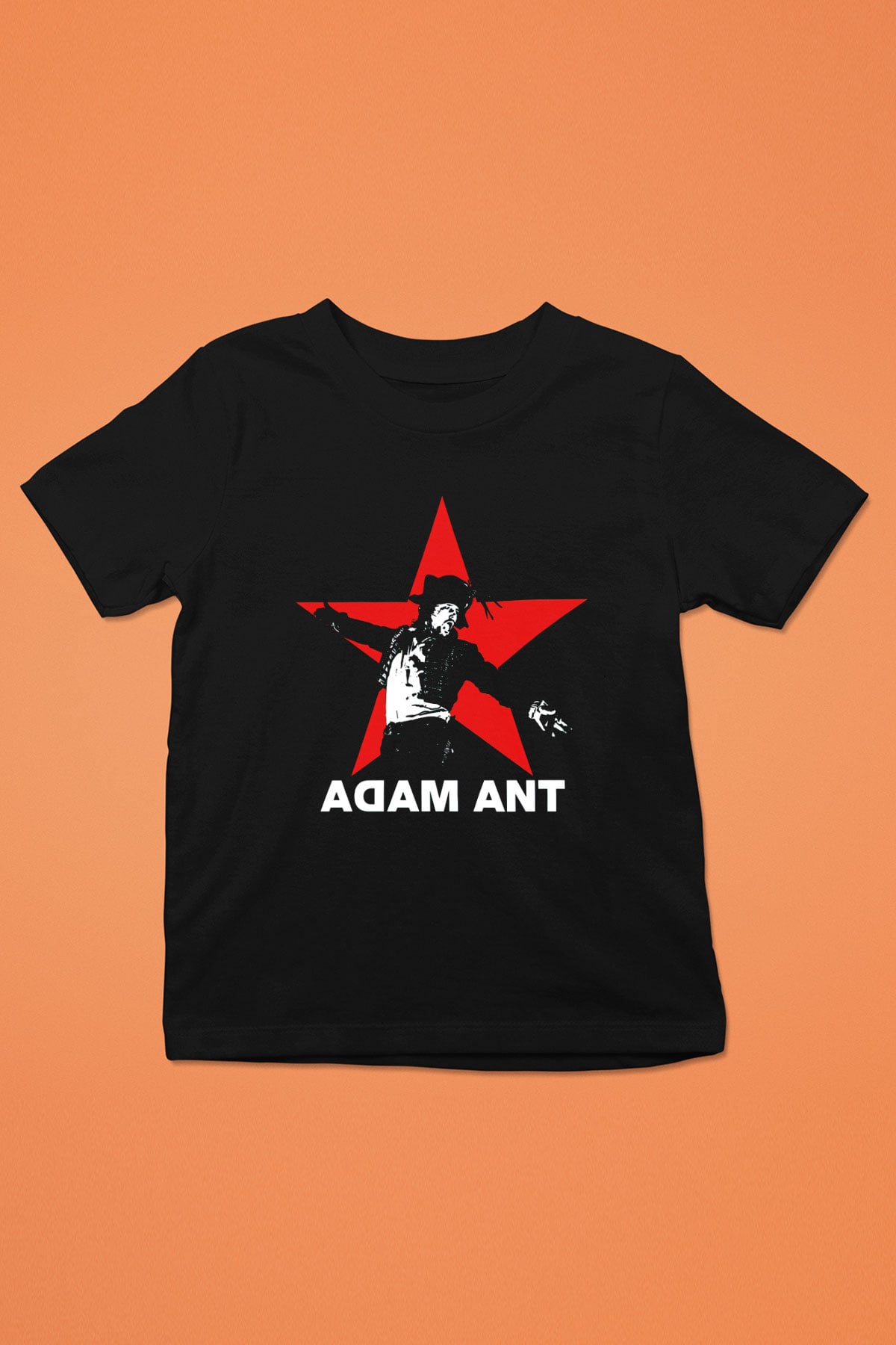 Adam Ant Baskılı Siyah Unisex Çocuk Tişört