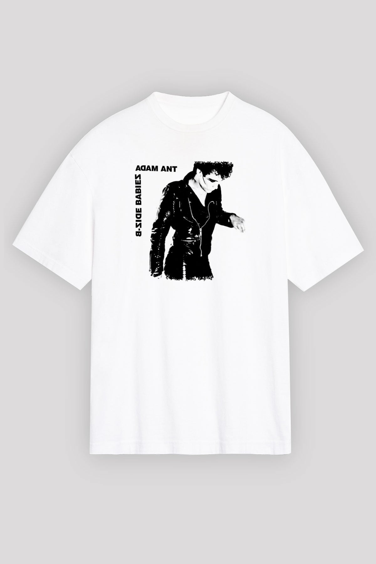 Adam Ant Baskılı Unisex Beyaz Oversize Tişört