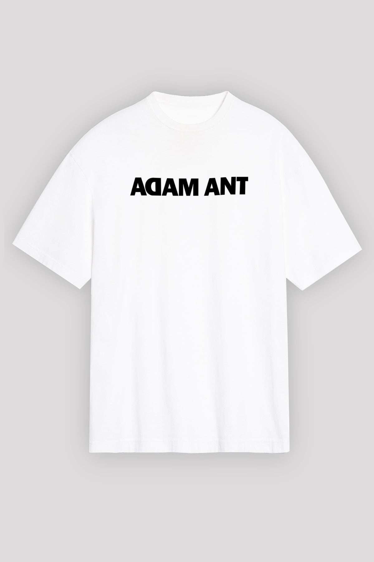 Adam Ant Baskılı Unisex Beyaz Oversize Tişört