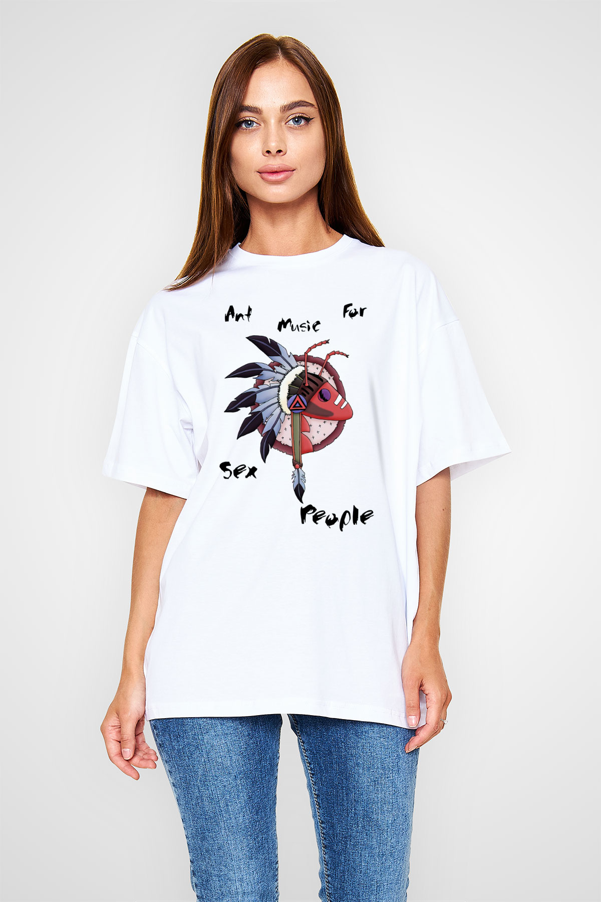 Adam Ant Beyaz Unisex Oversize Tişört T-Shirt