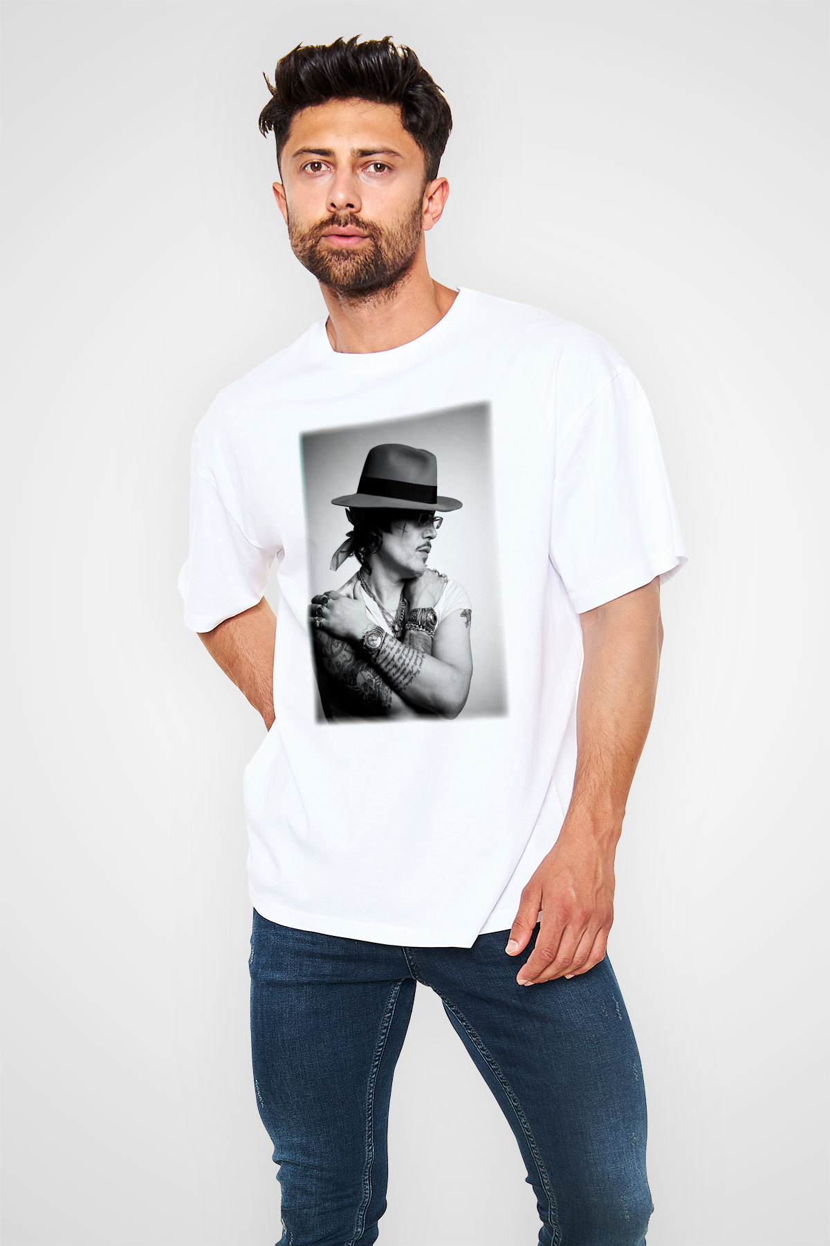 Adam Ant Beyaz Unisex Oversize Tişört T-Shirt