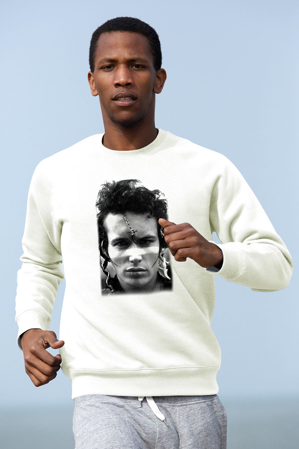 Adam Ant Beyaz Unisex Sweatshirt