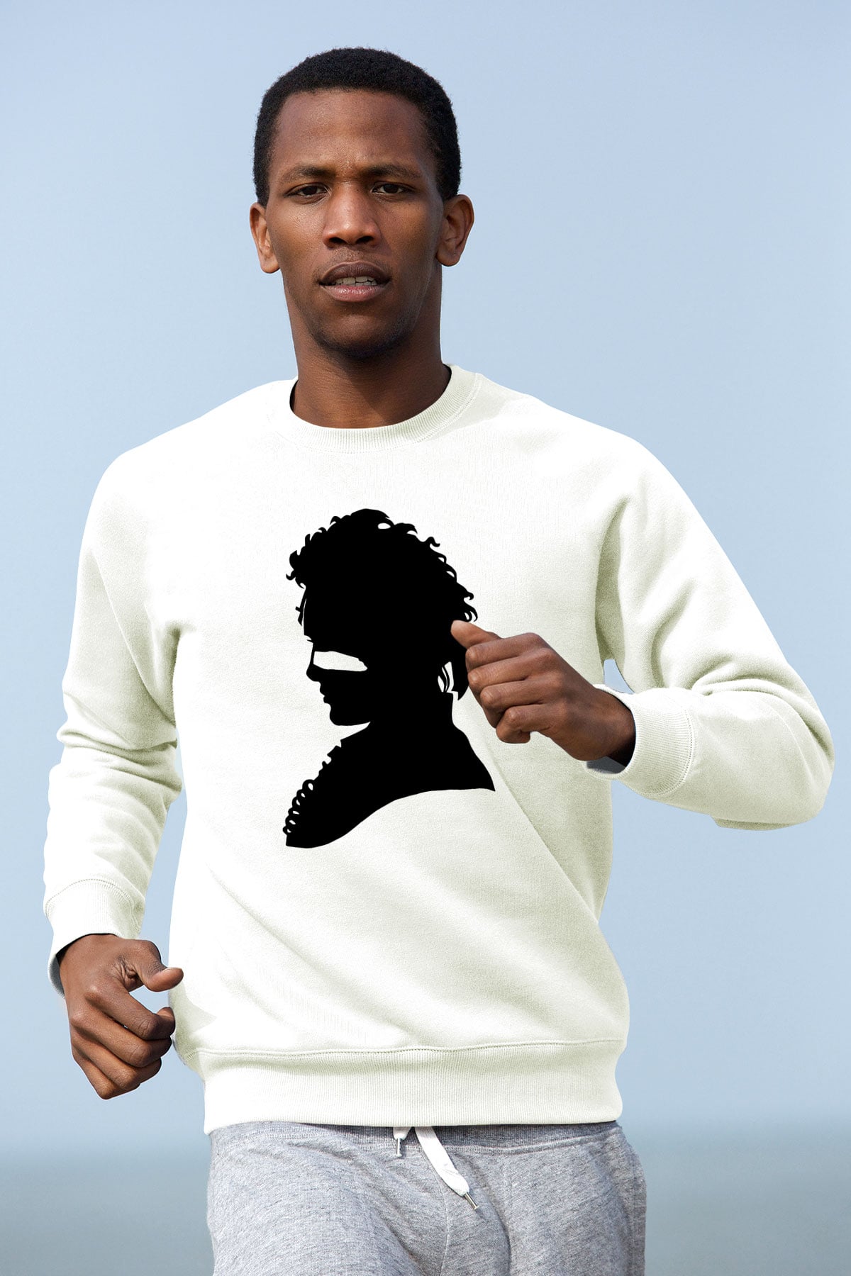 Adam Ant Beyaz Unisex Sweatshirt