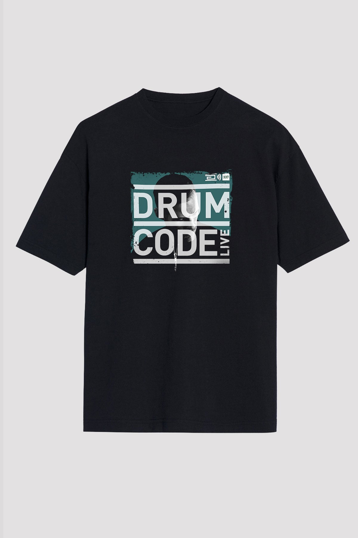 Adam Beyer Baskılı Unisex Oversize Siyah Tişört