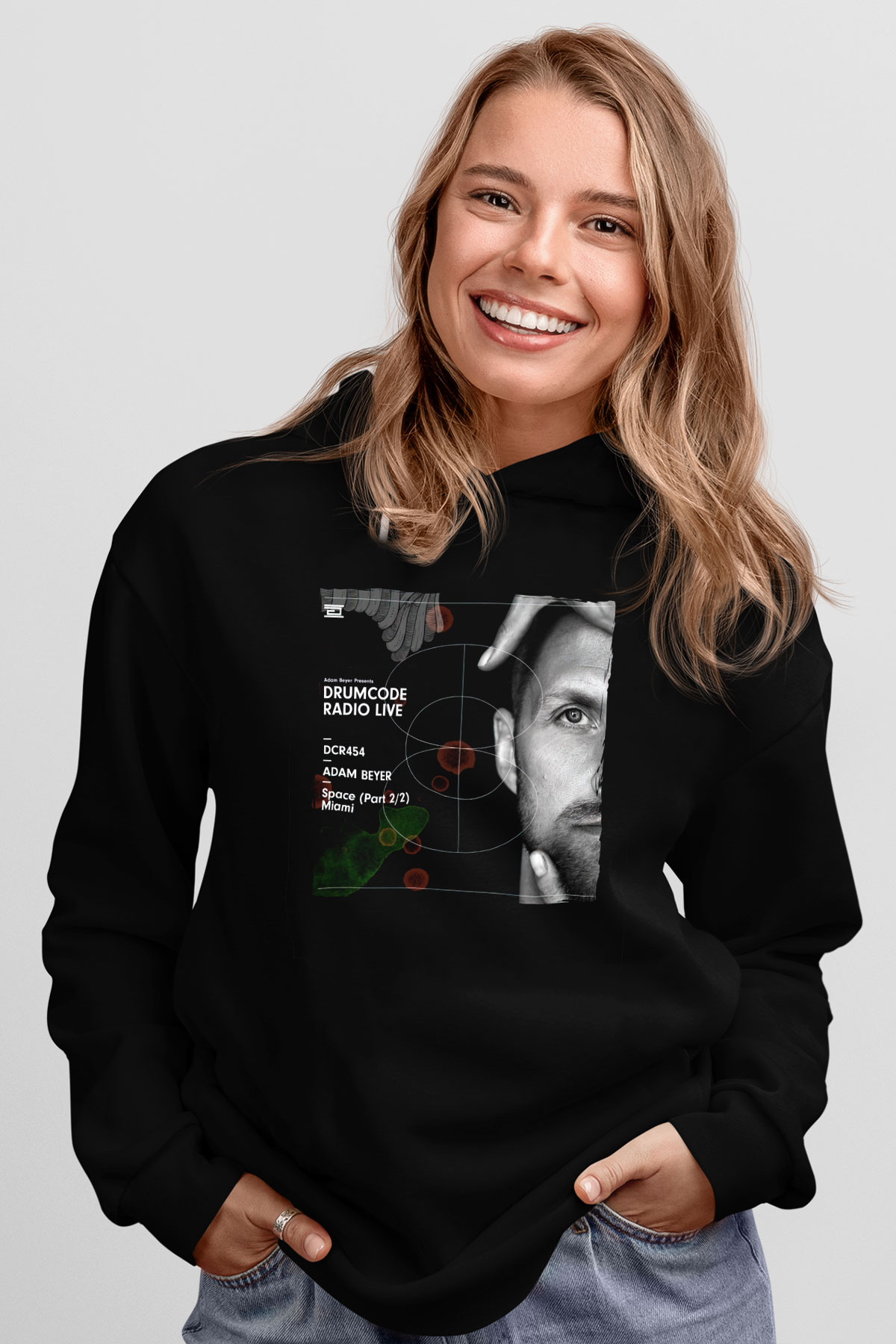 Adam Beyer Siyah Unisex Kapüşonlu Sweatshirt