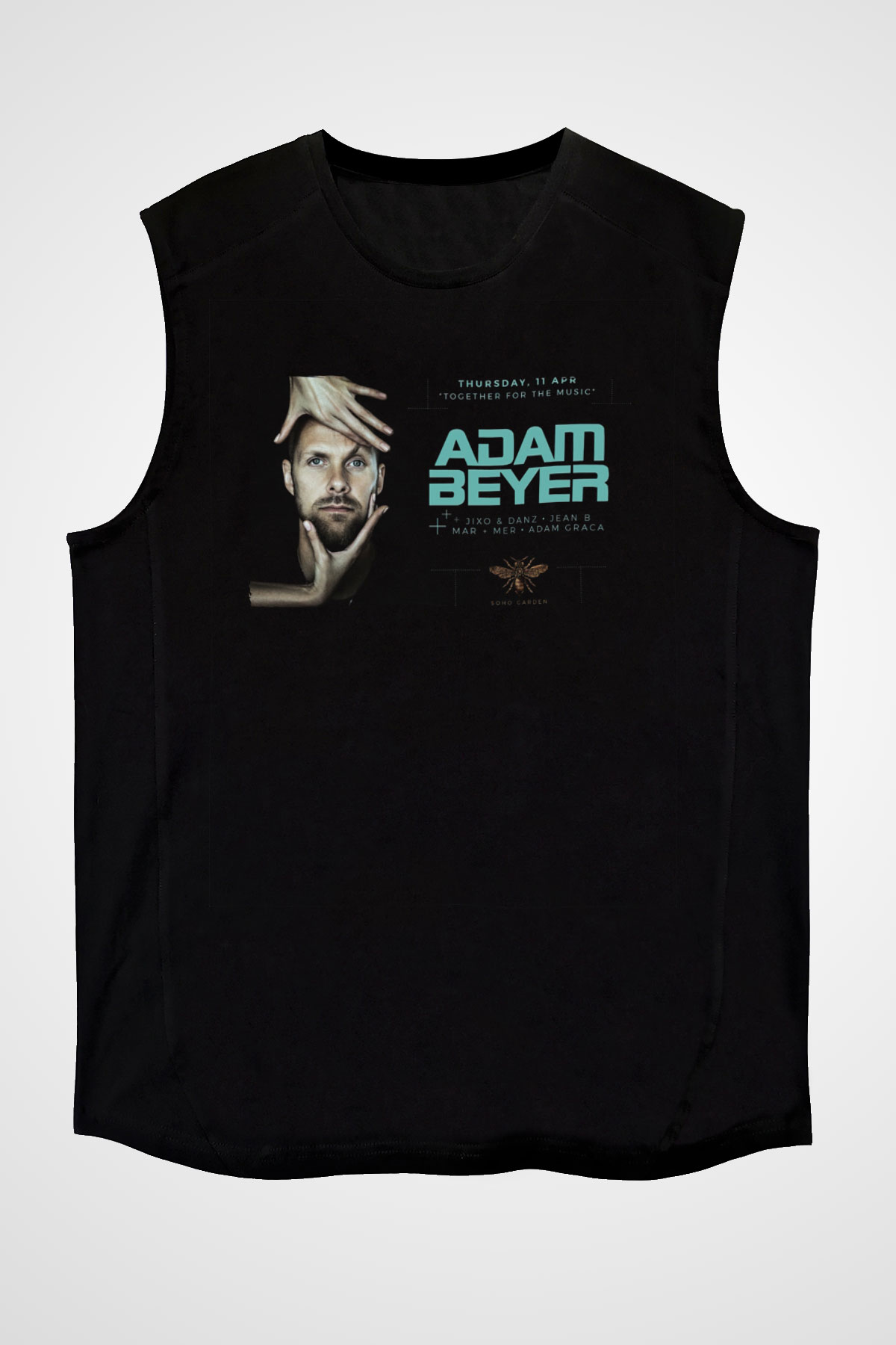 Adam Beyer Siyah Unisex Kolsuz Tişört