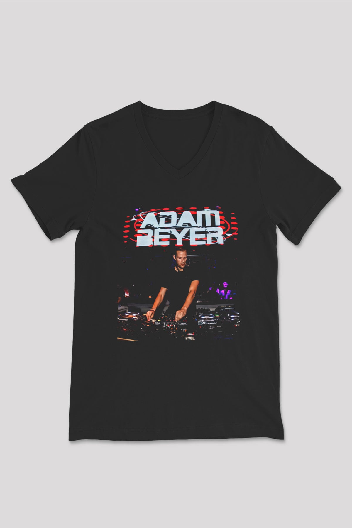 Adam Beyer Siyah Unisex V Yaka Tişört
