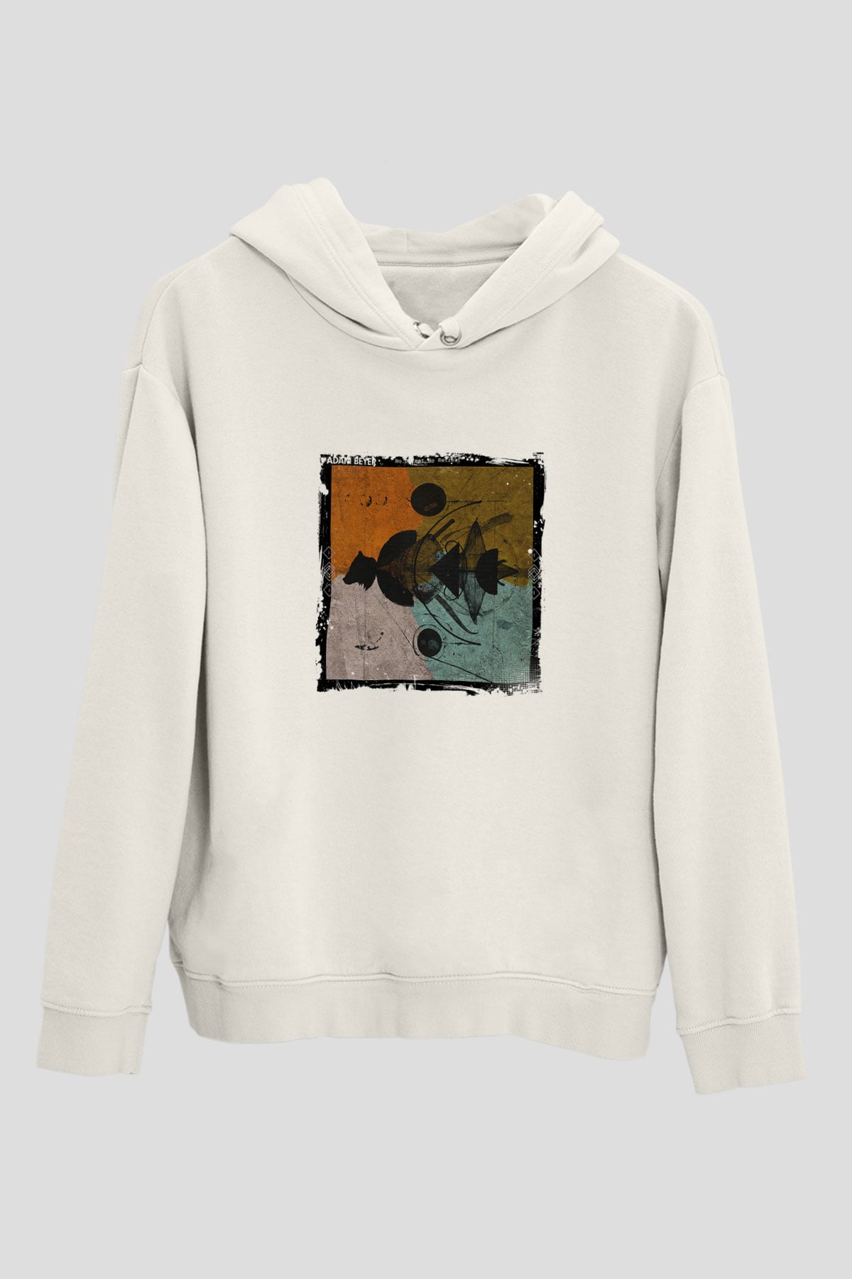 Adam BeyerBaskılı Beyaz Hoodie