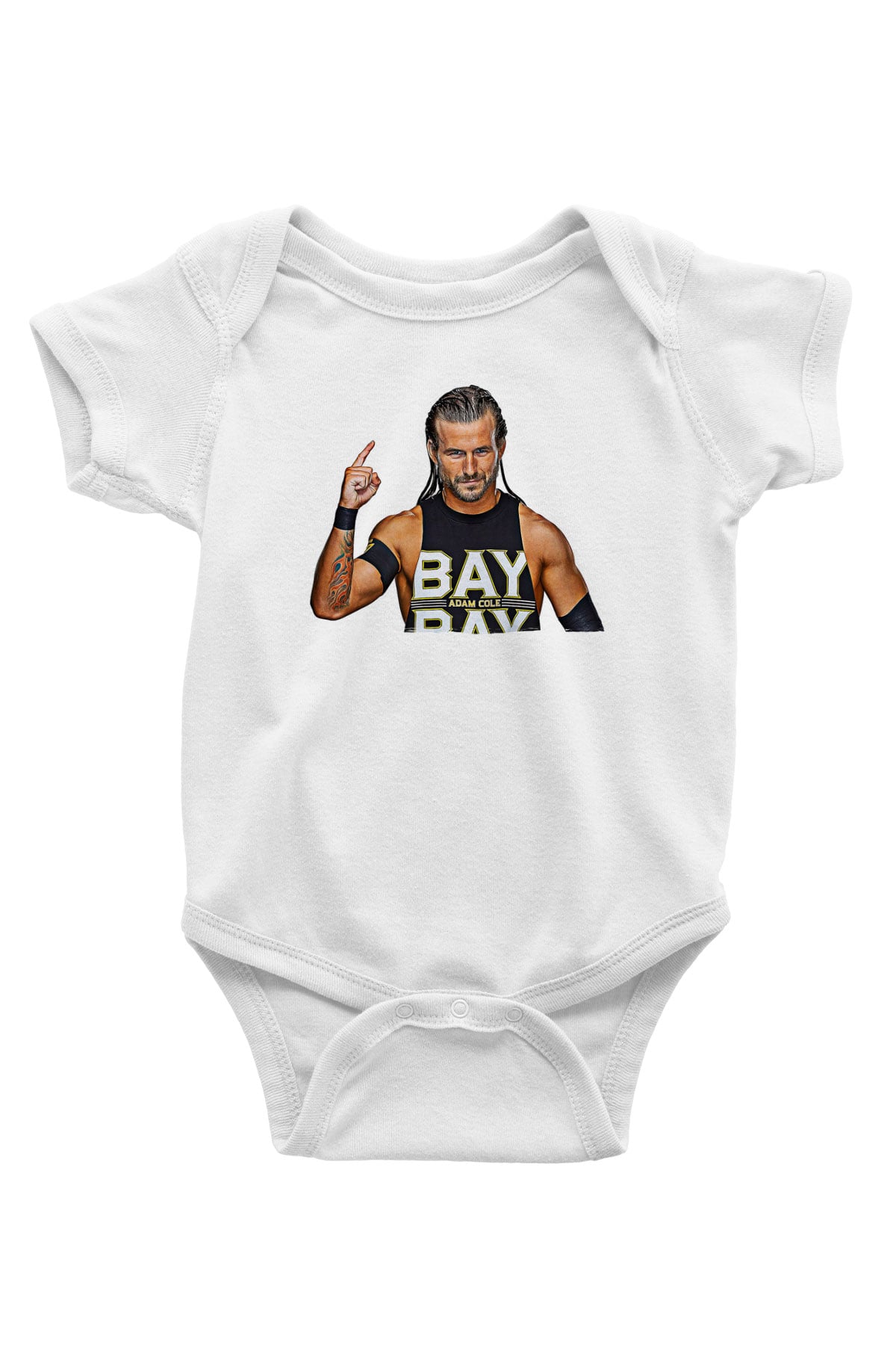 Adam Cole Baskılı Beyaz Unisex Bebek Body - Zıbın