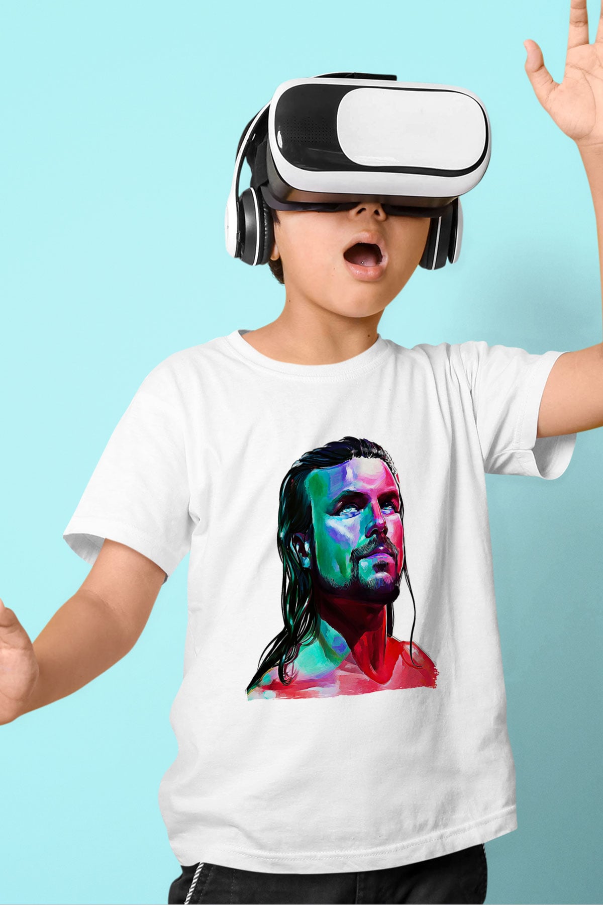 Adam Cole Baskılı Beyaz Unisex Beyaz Çocuk Tişört - Tshirt