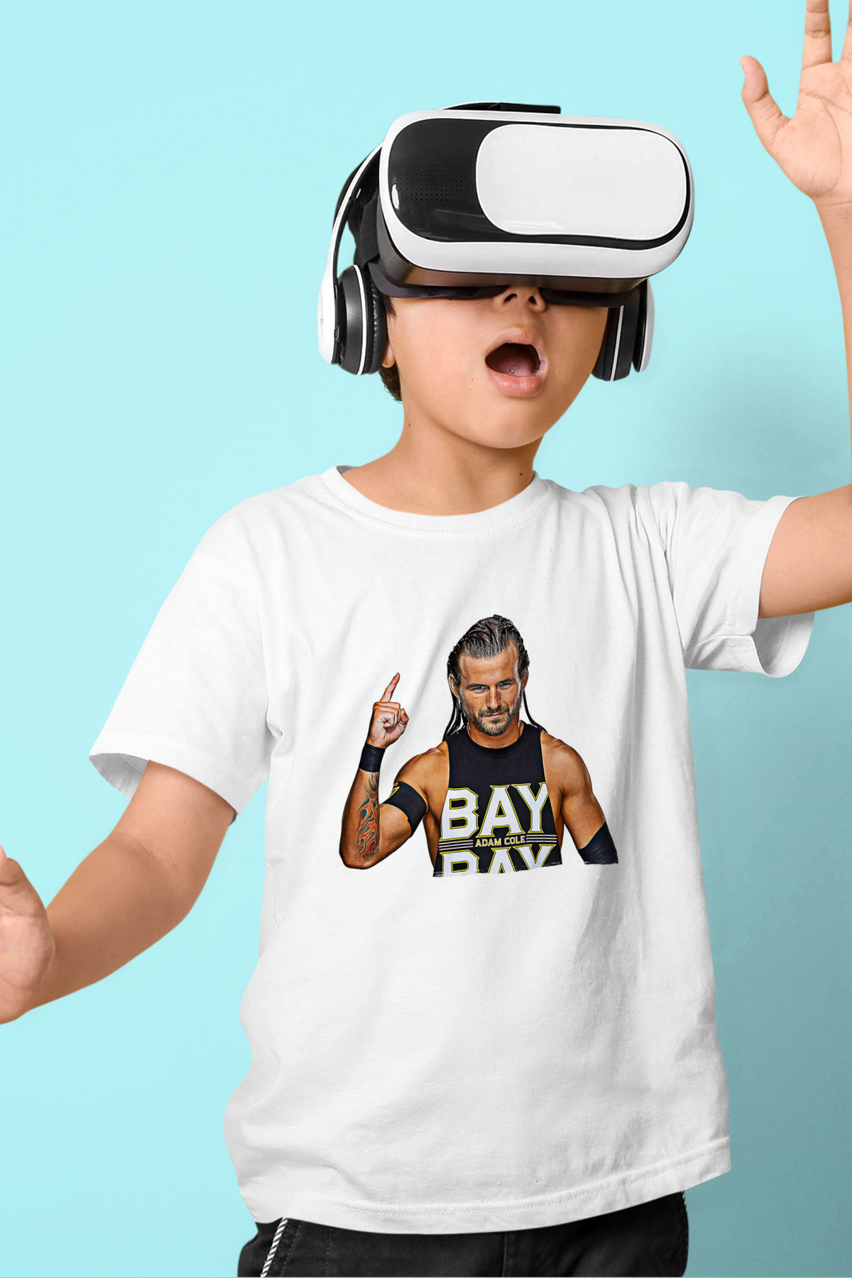 Adam Cole Baskılı Beyaz Unisex Beyaz Çocuk Tişört - Tshirt