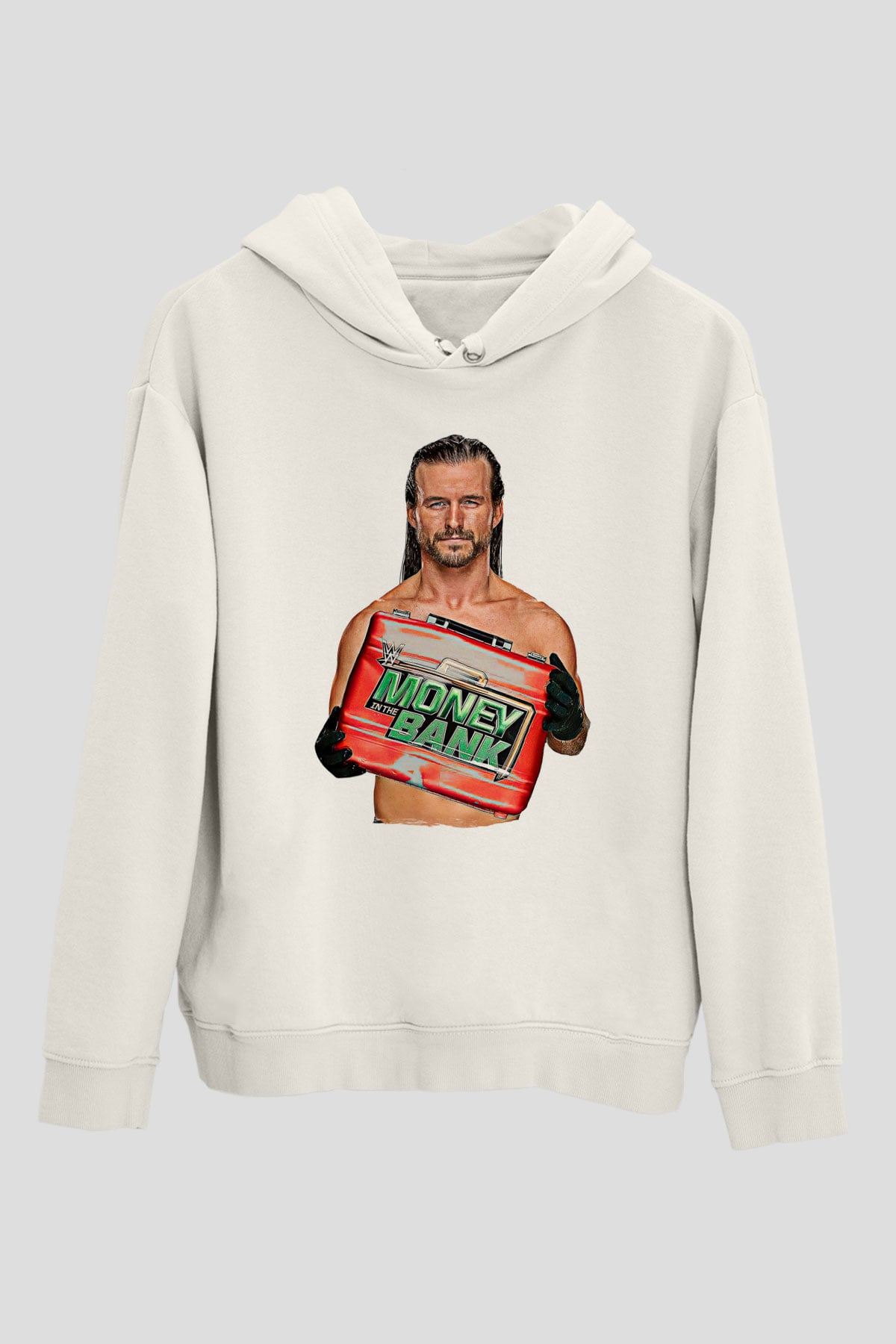 Adam Cole Baskılı Beyaz Unisex Hoodie