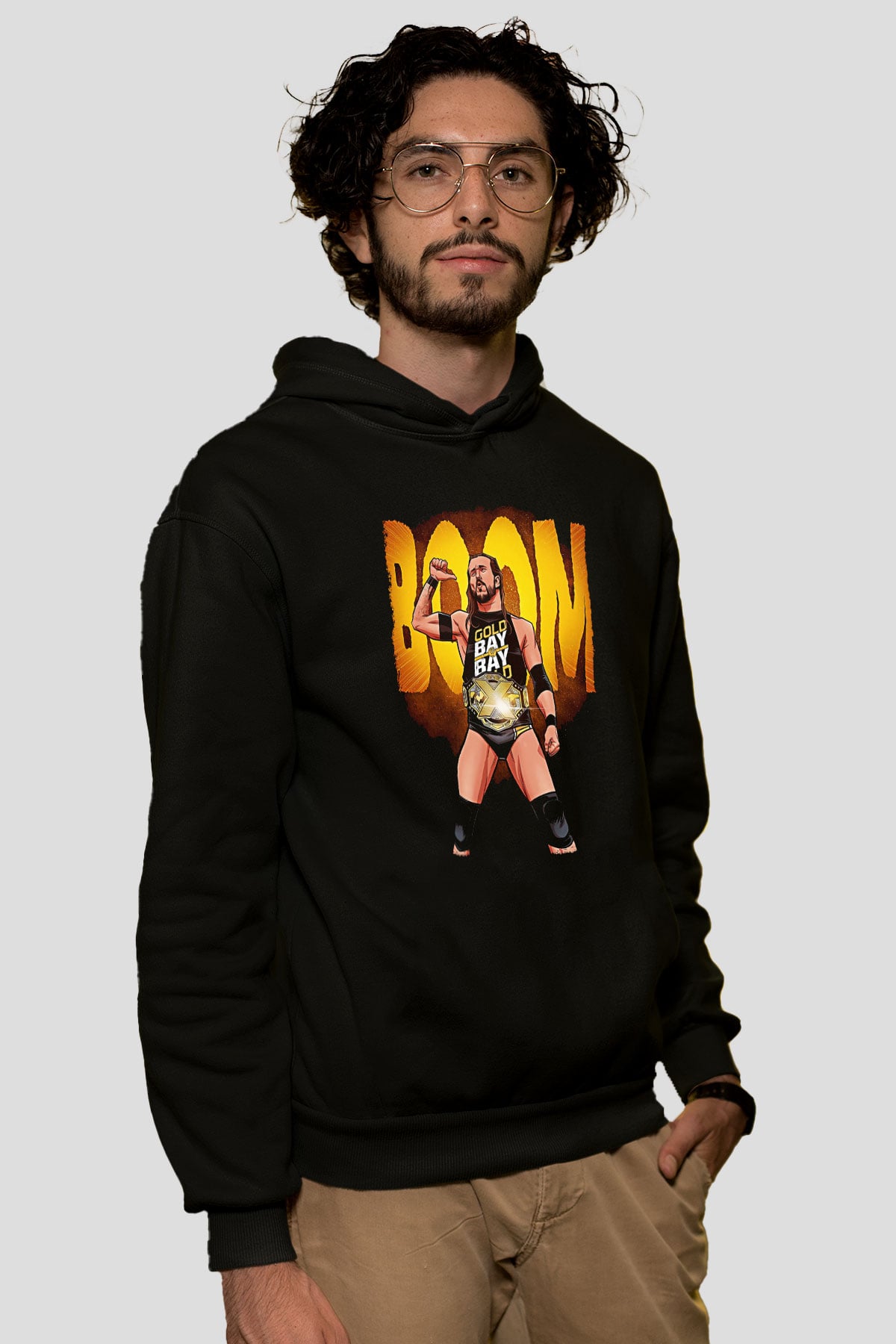 Adam Cole Baskılı Unisex Siyah Hoodie