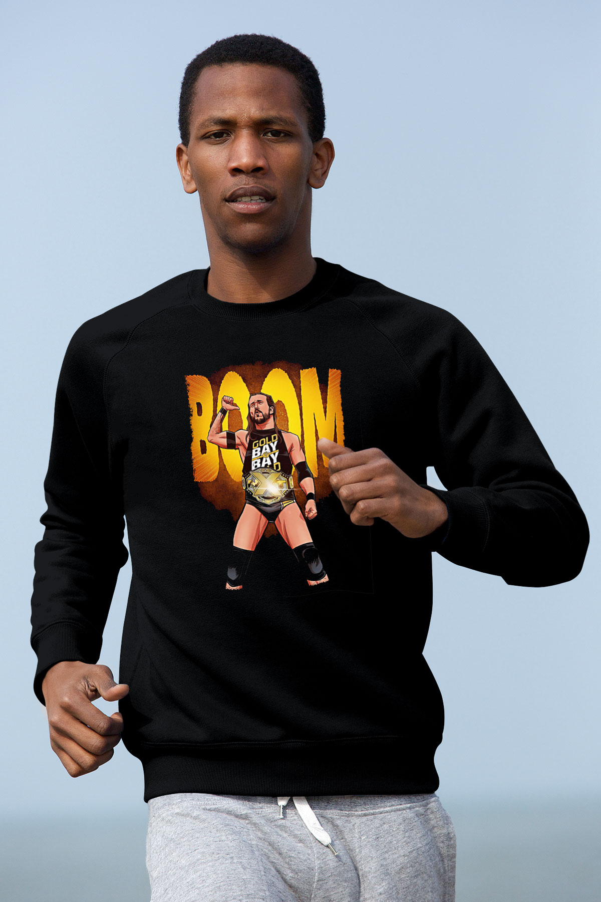 Adam Cole Baskılı Unisex Siyah Sweatshirt