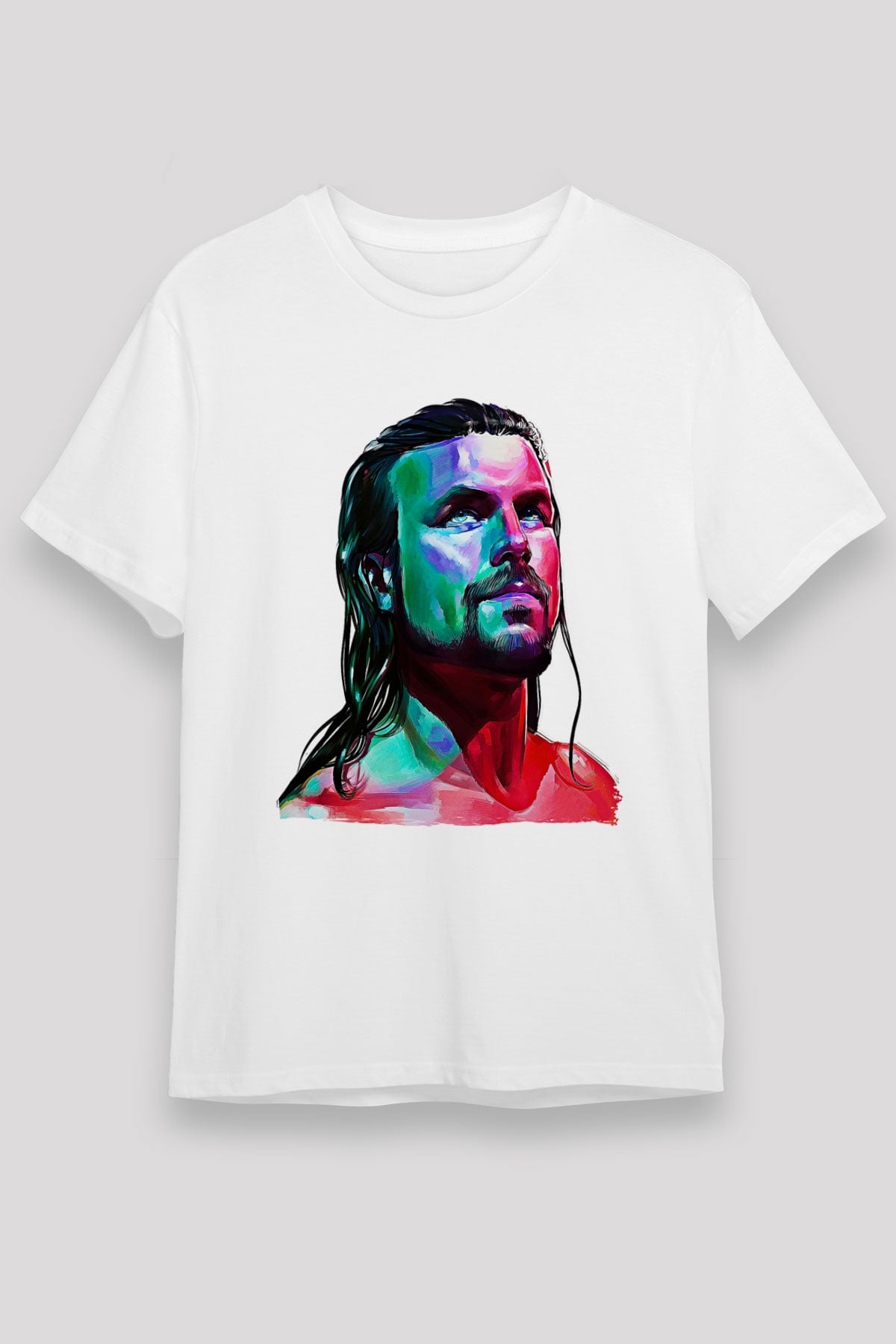 Adam Cole Unisex Baskılı Beyaz Tişört - Tshirt