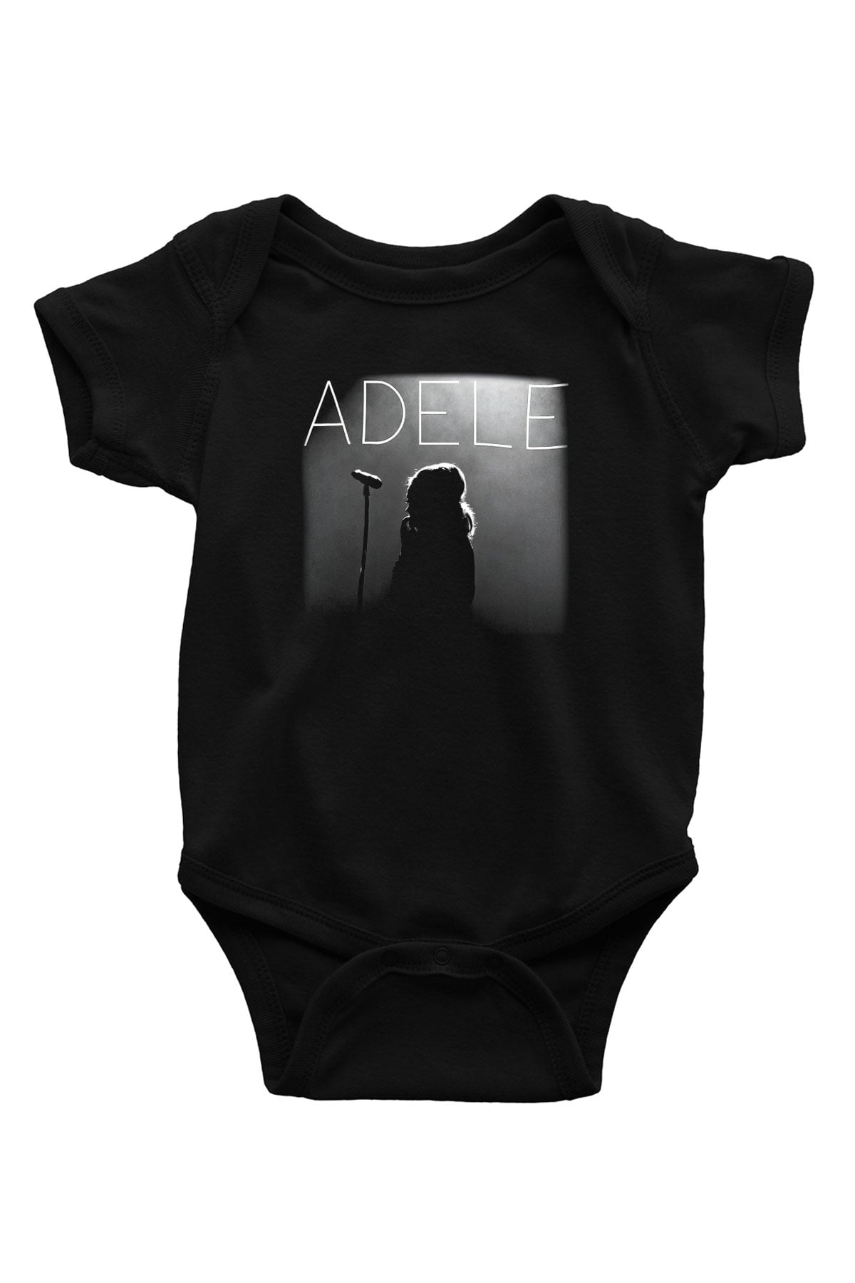 Adele Baskılı Siyah Bebek Body - Zıbın