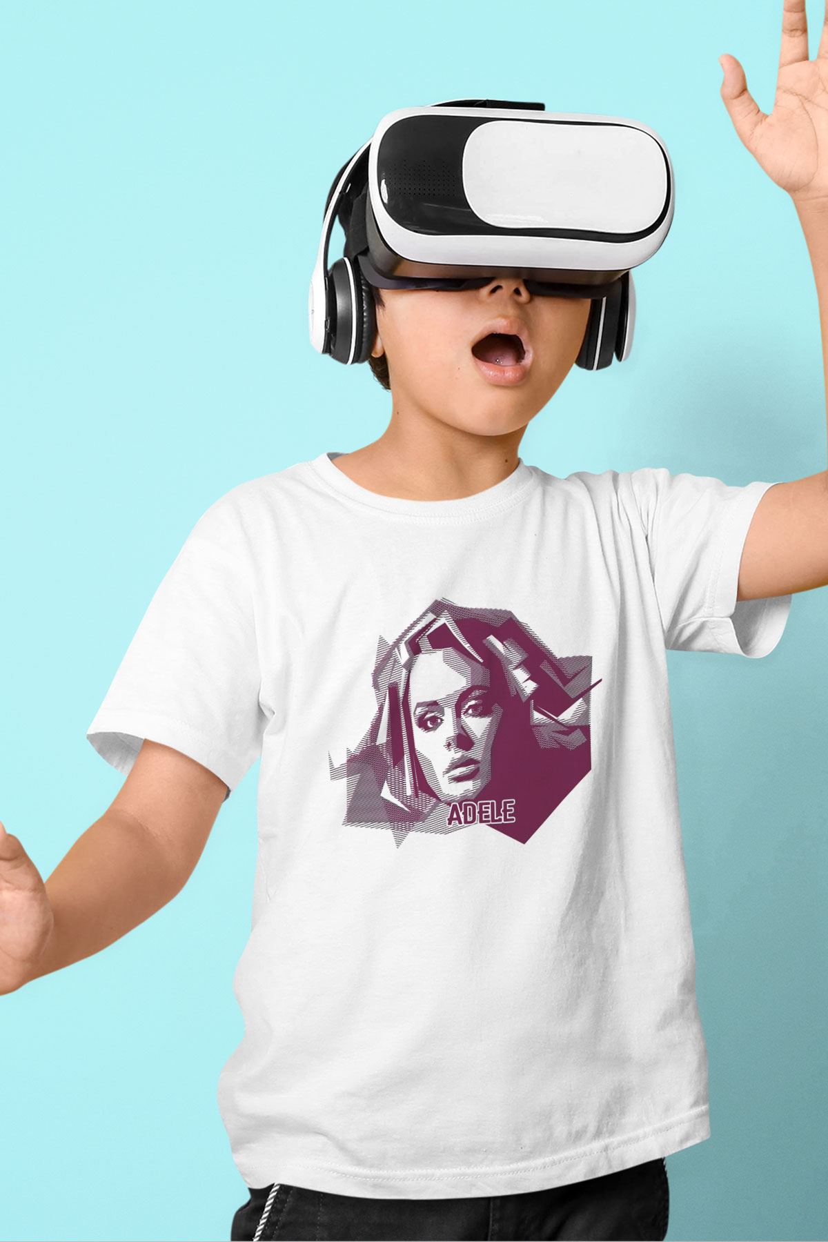 Adele Beyaz Unisex Çocuk Tişört