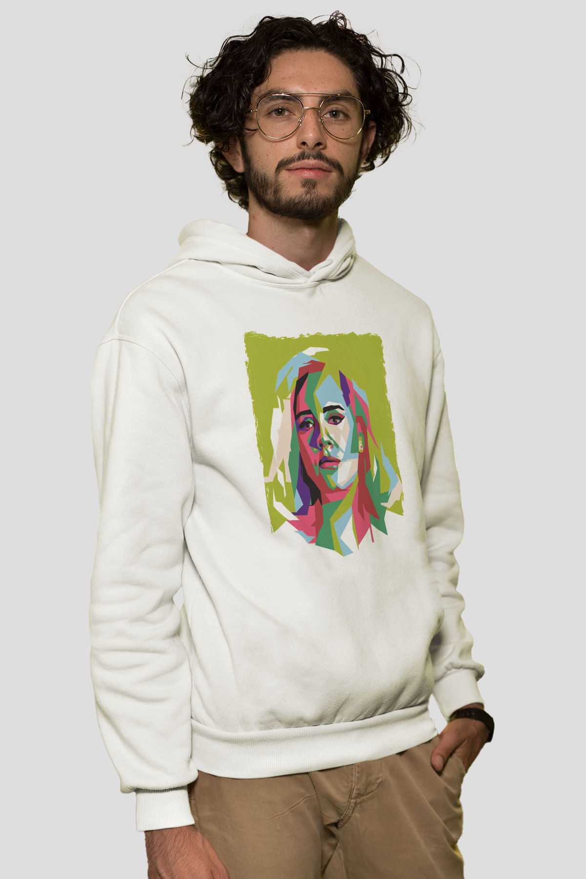 Adele Beyaz Unisex Kapüşonlu Sweatshirt