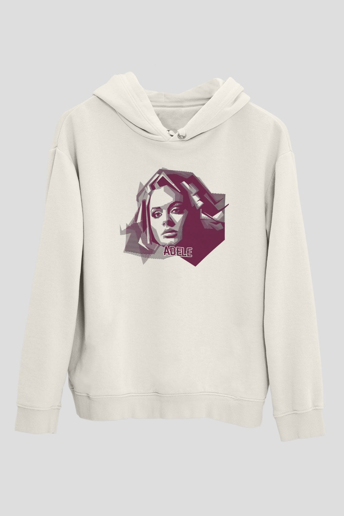 Adele Beyaz Unisex Kapüşonlu Sweatshirt