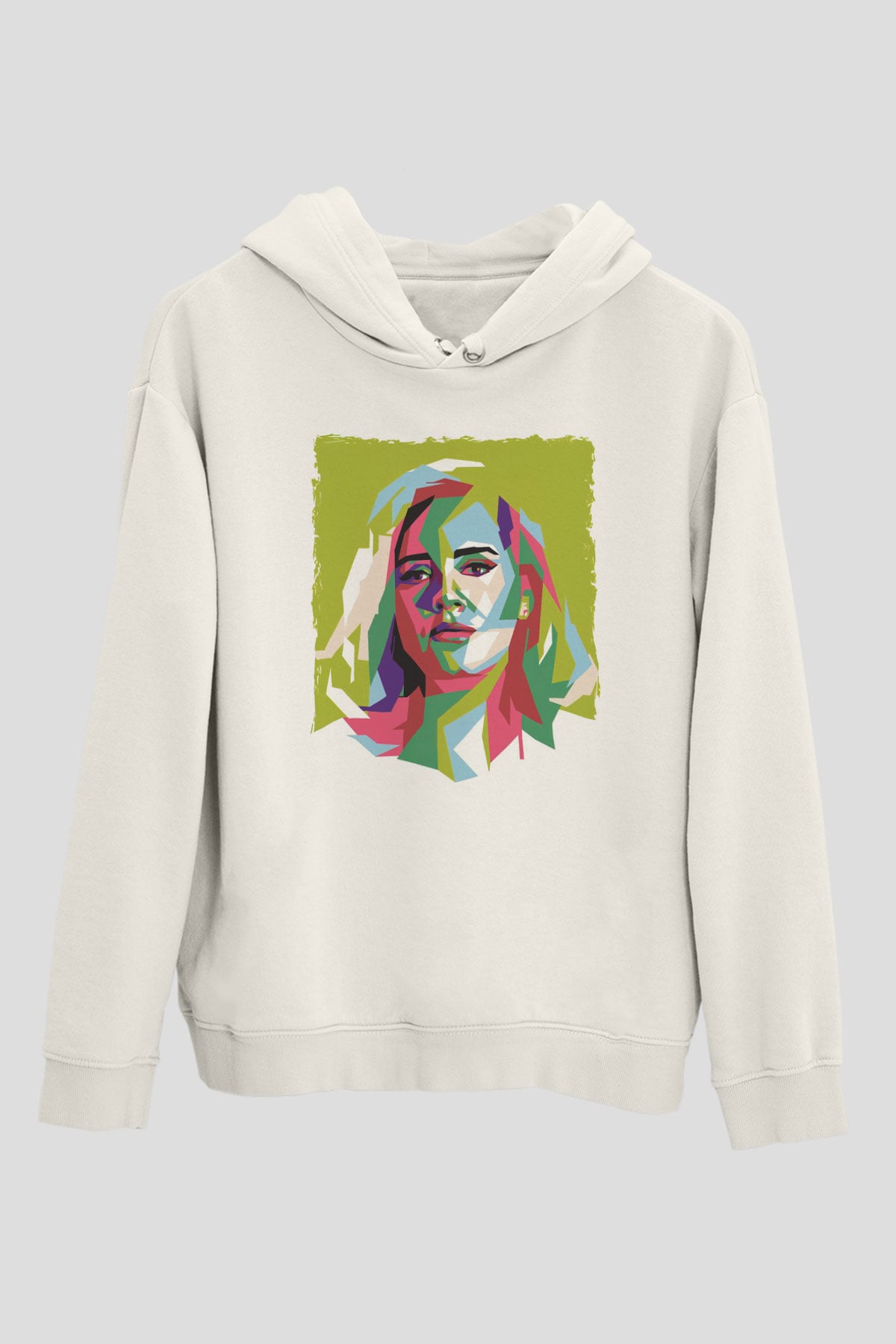 Adele Beyaz Unisex Kapüşonlu Sweatshirt