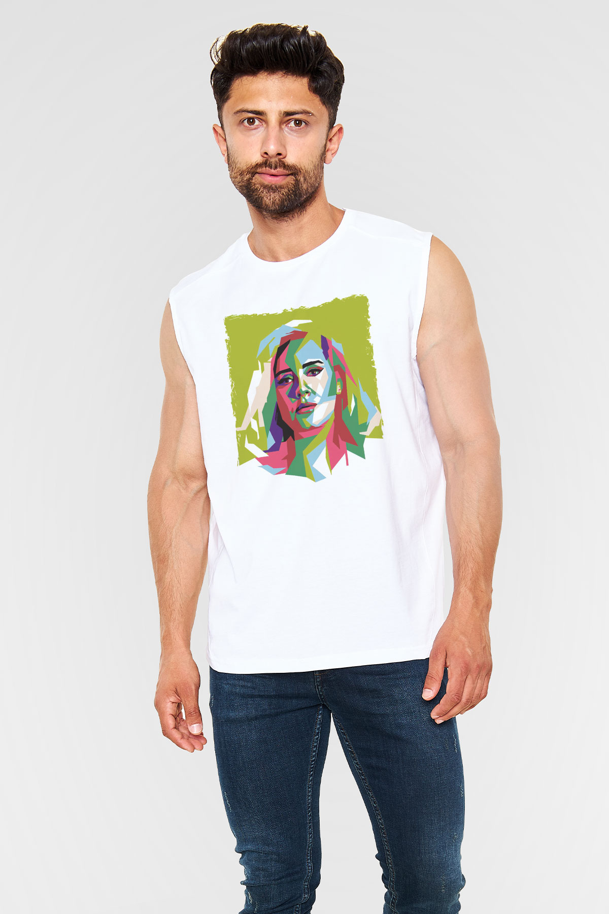 Adele Beyaz Unisex Kolsuz Tişört