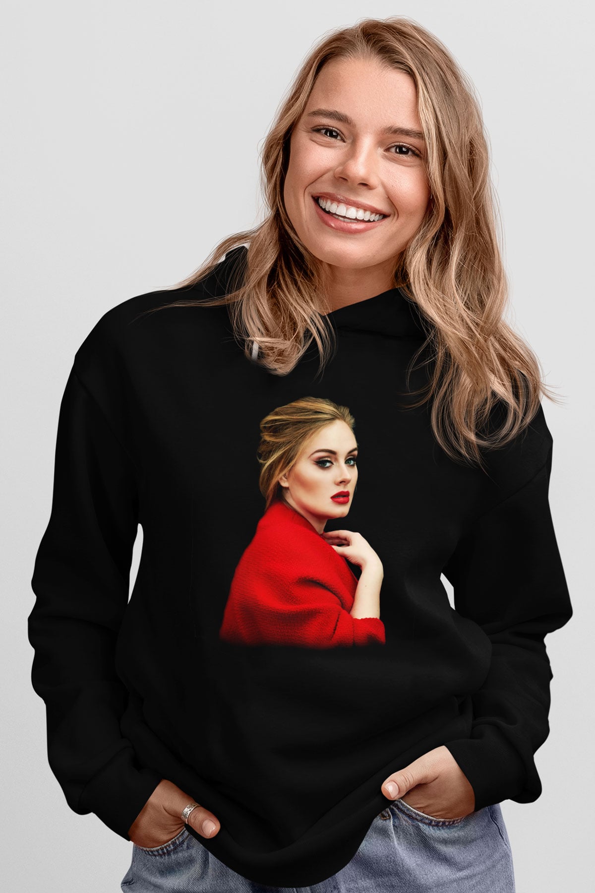 Adele Siyah Unisex Hoodie