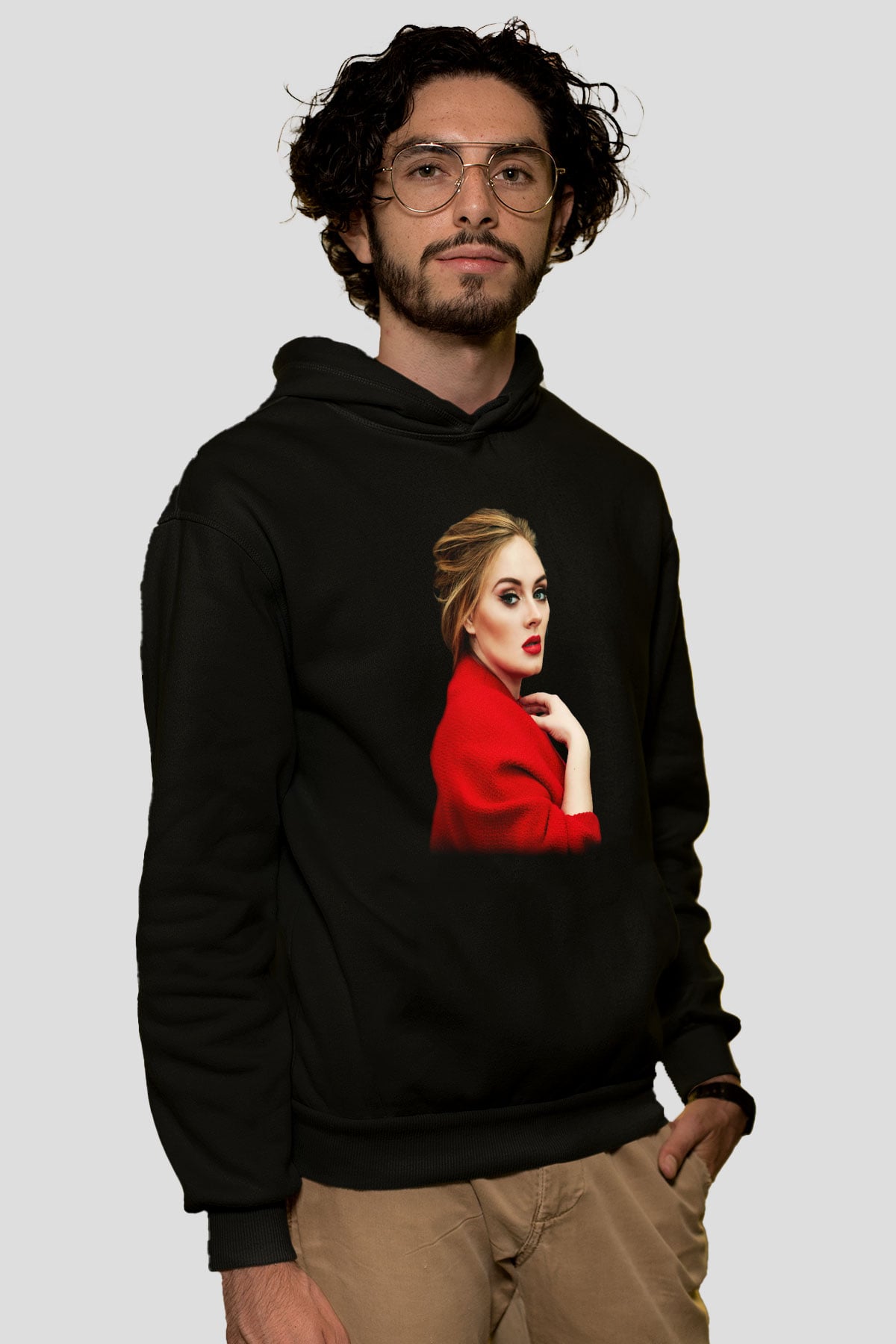 Adele Siyah Unisex Hoodie