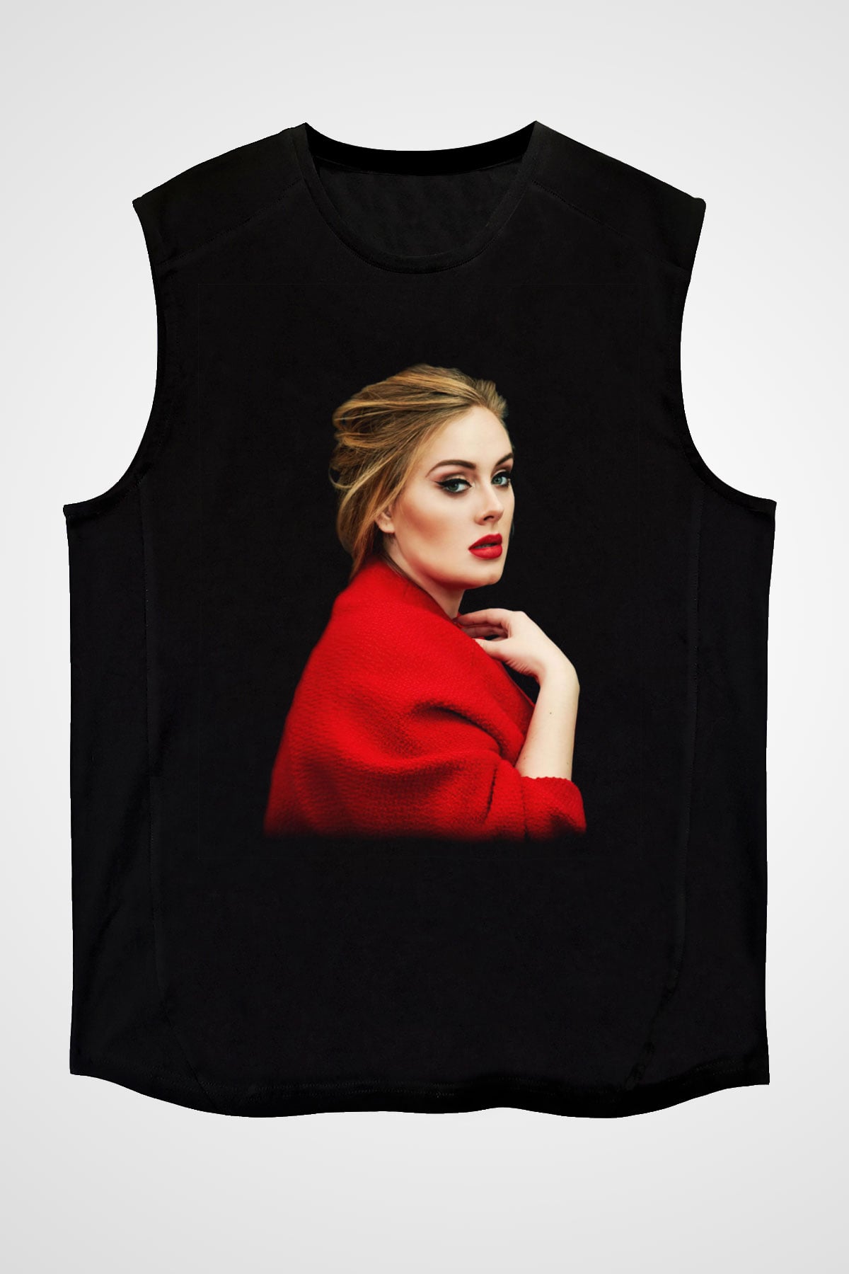 Adele Siyah Unisex Kolsuz Tişört