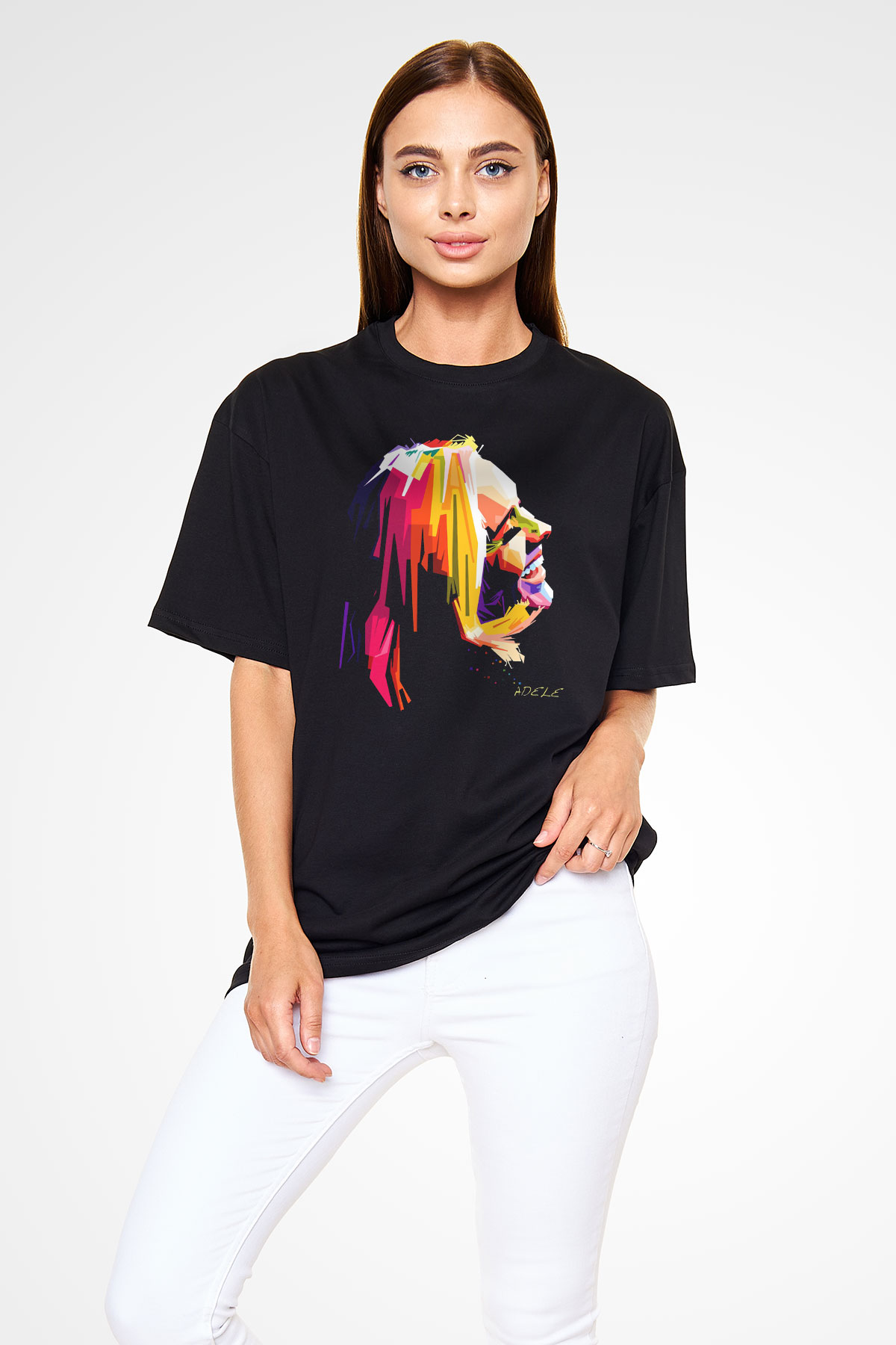 Adele Siyah Unisex Tişört T-Shirt - TişörtFabrikası