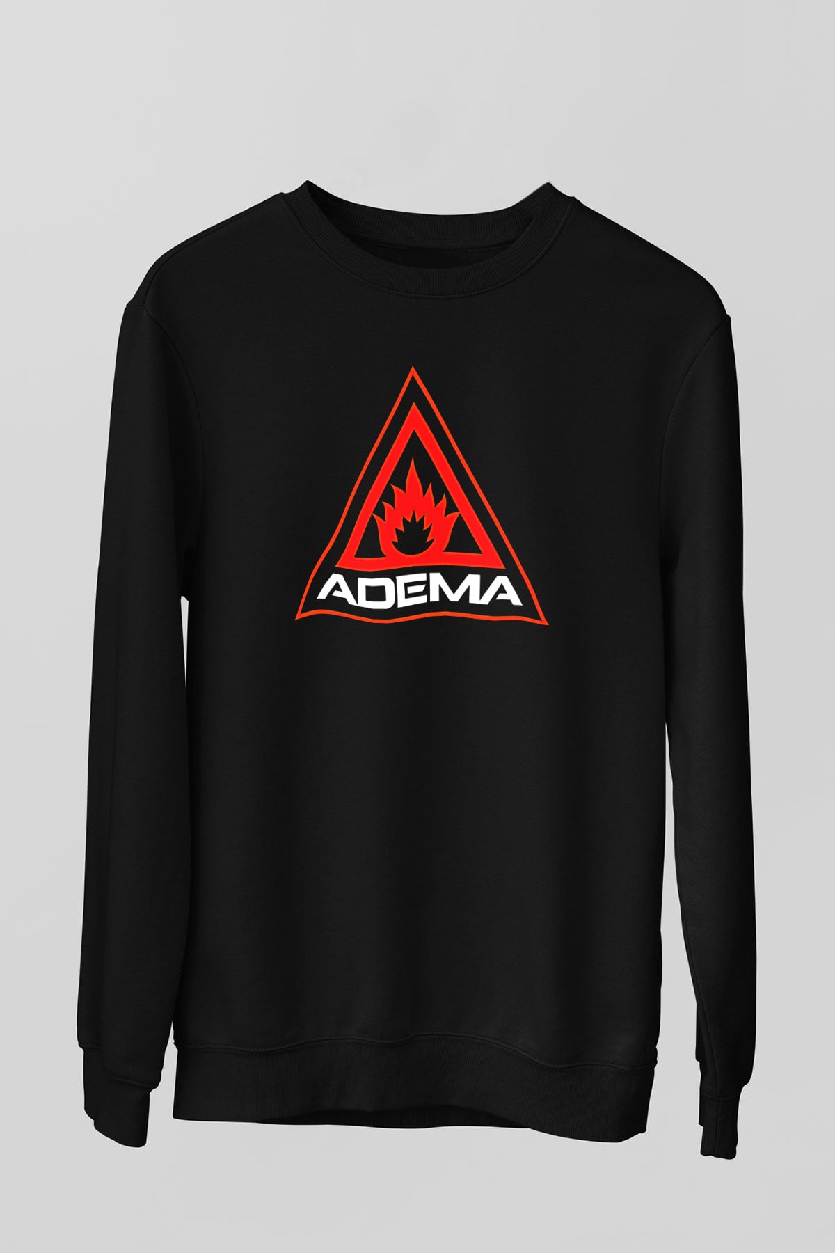 Adema Baskılı Unisex Siyah Sweatshirt