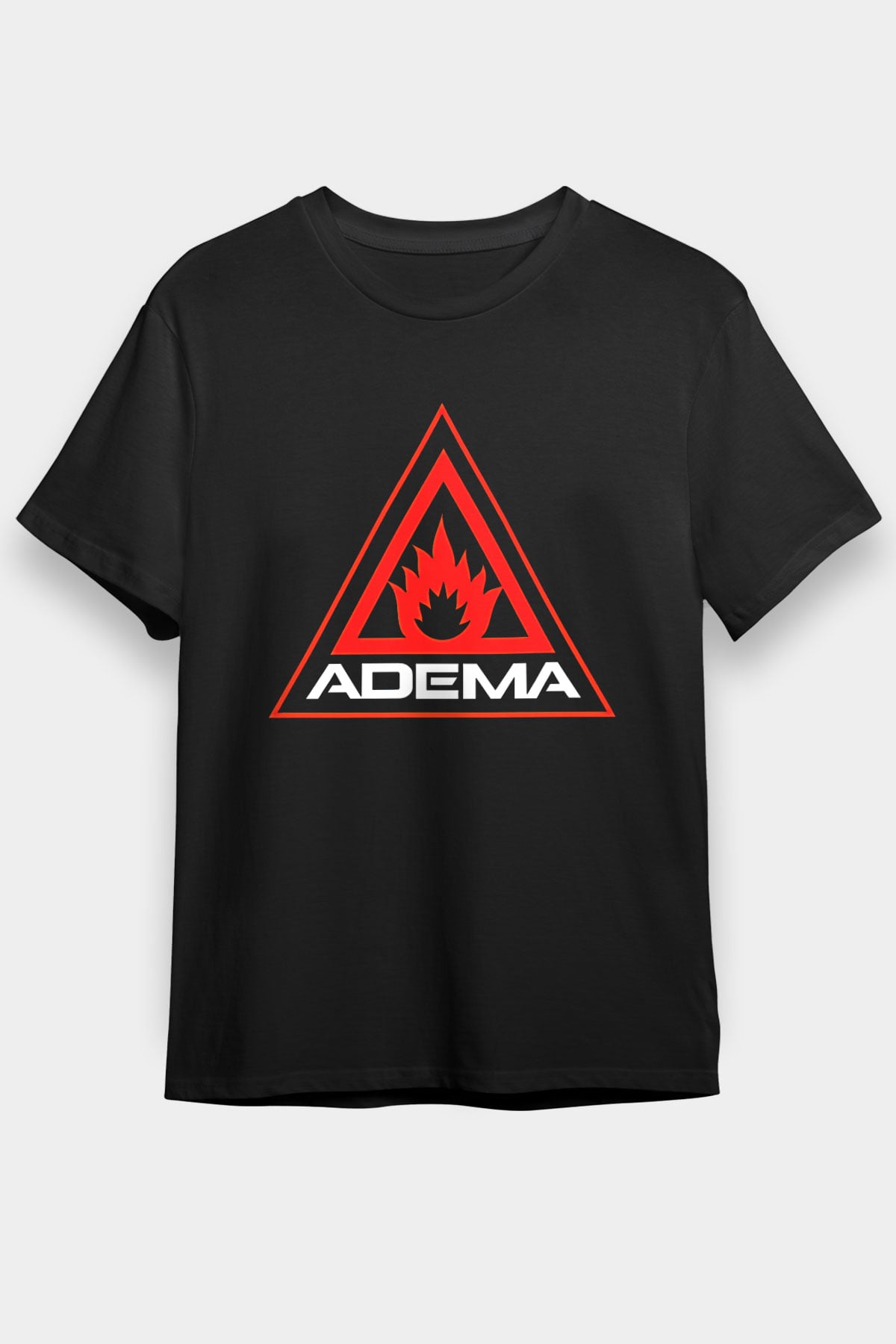 Adema Baskılı Unisex Siyah Tişört - Tshirt