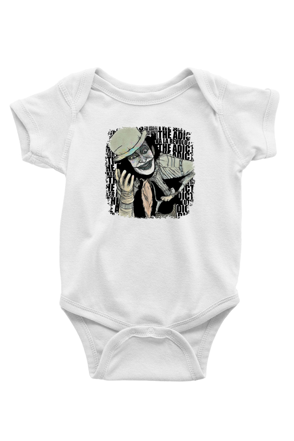 Adicts Baskılı Unisex Beyaz Bebek Body - Zıbın