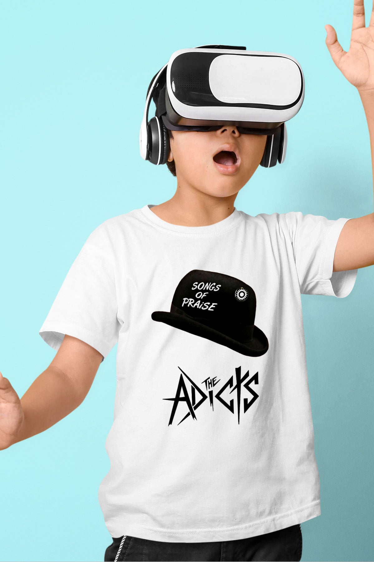 Adicts Baskılı Unisex Beyaz Çocuk Tişört