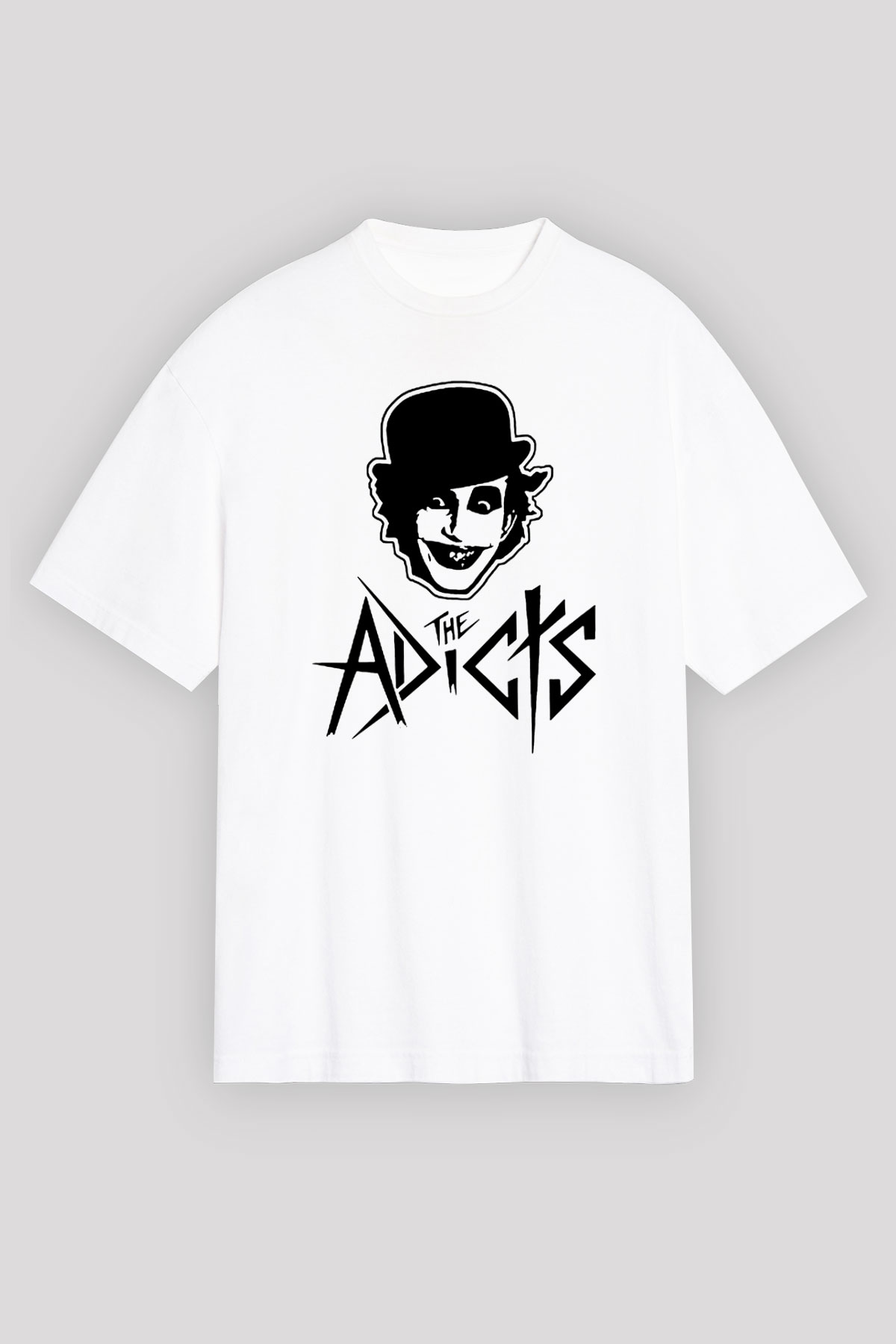 Adicts Baskılı Unisex Beyaz Oversize Tişört