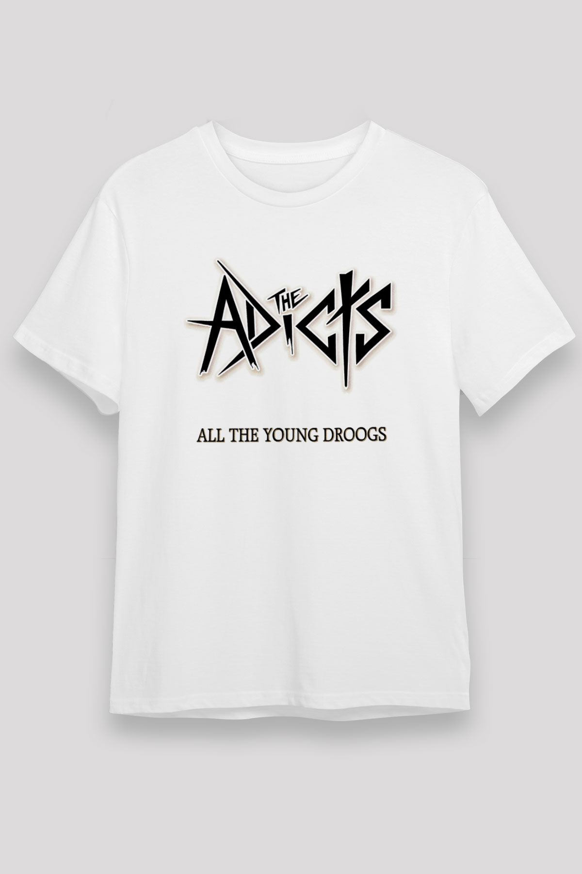 Adicts Baskılı Unisex Beyaz Tişört