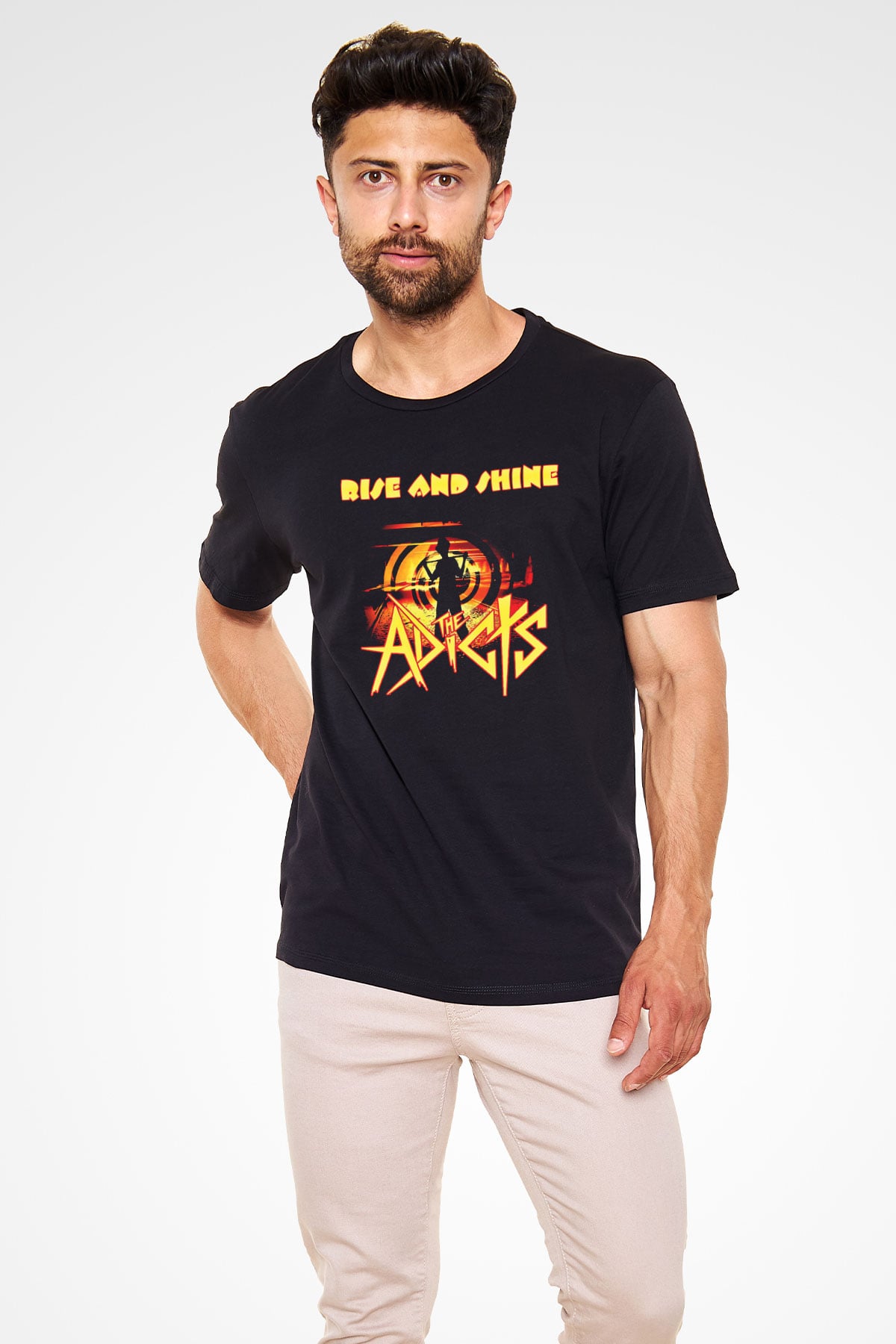 Adicts Baskılı Unisex Siyah Tişört