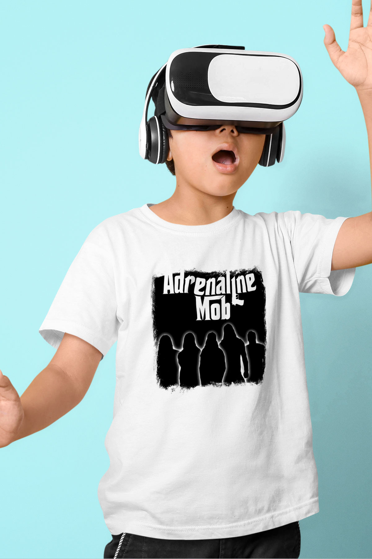 Adrenaline Mob Baskılı Unisex Beyaz Çocuk Tişört