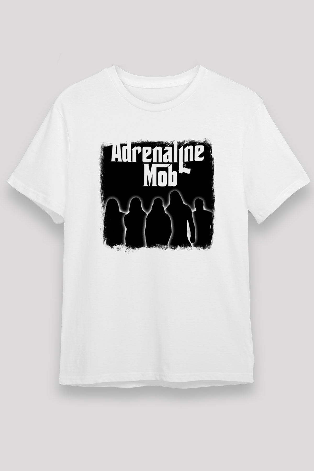 Adrenaline Mob Baskılı Unisex Beyaz Tişört